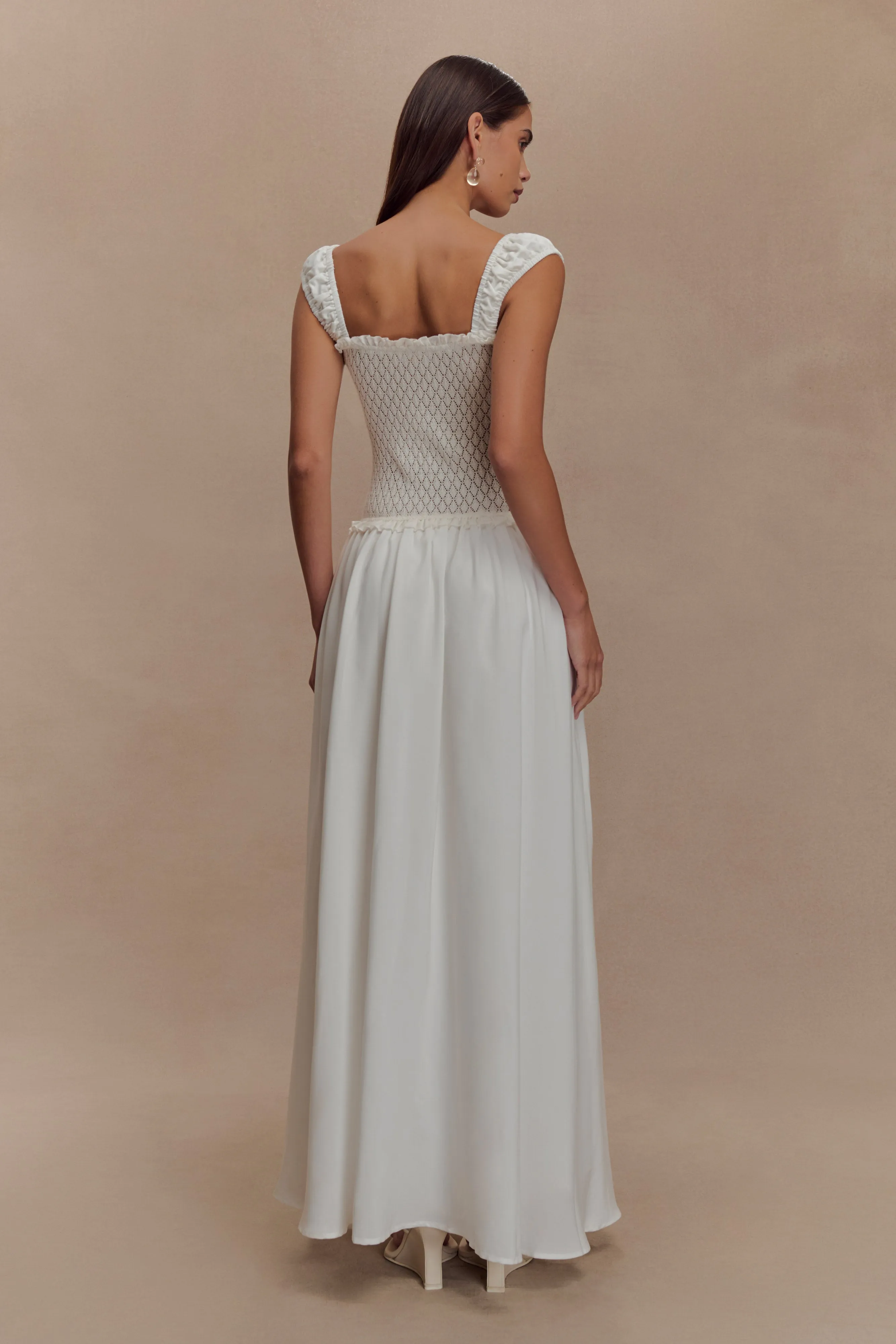 Tahlia Pointelle Knit Midi Dress - White sold by Meshki product image thumbnail 2