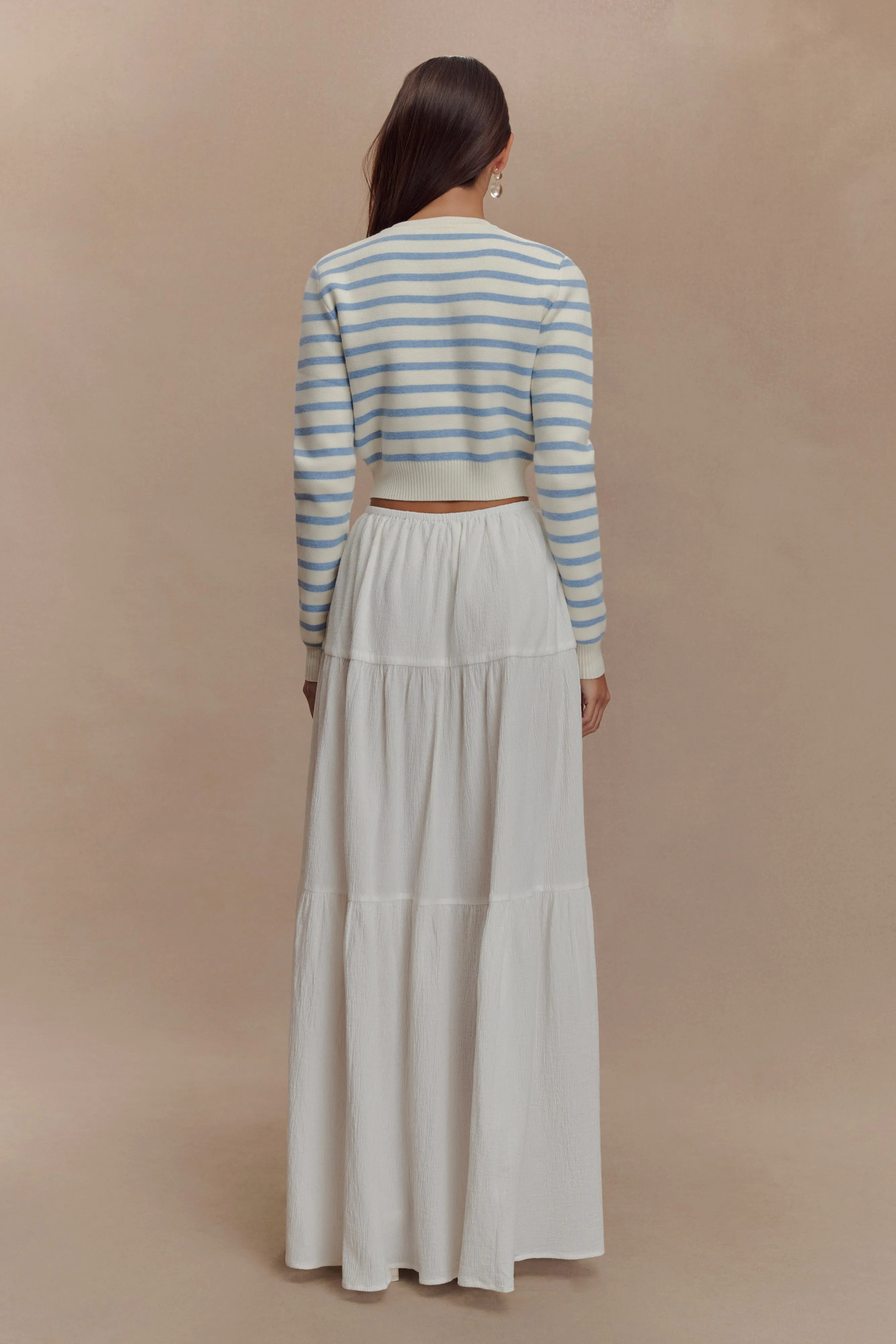 Tanner Striped Knit Cardigan - Light Blue/White sold by Meshki product image thumbnail 5