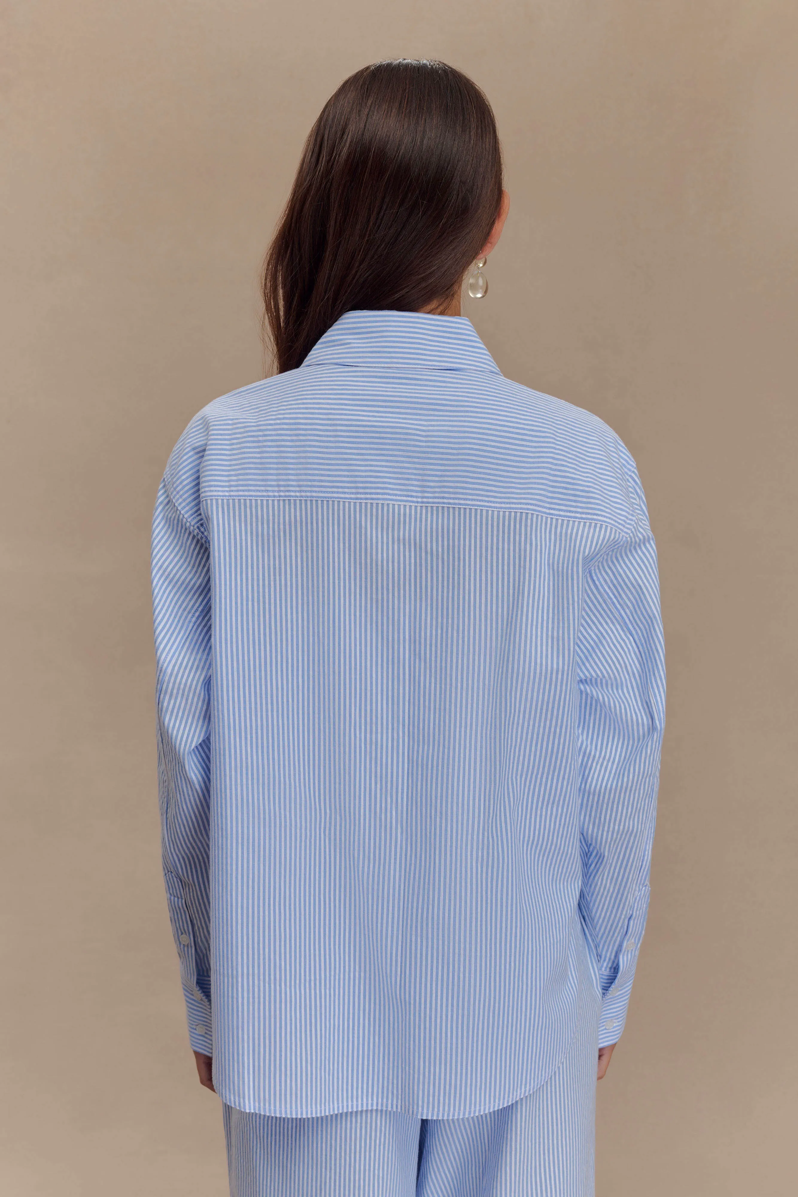 Hansen Oversized Shirt - Blue Pinstripe sold by Meshki product image thumbnail 5