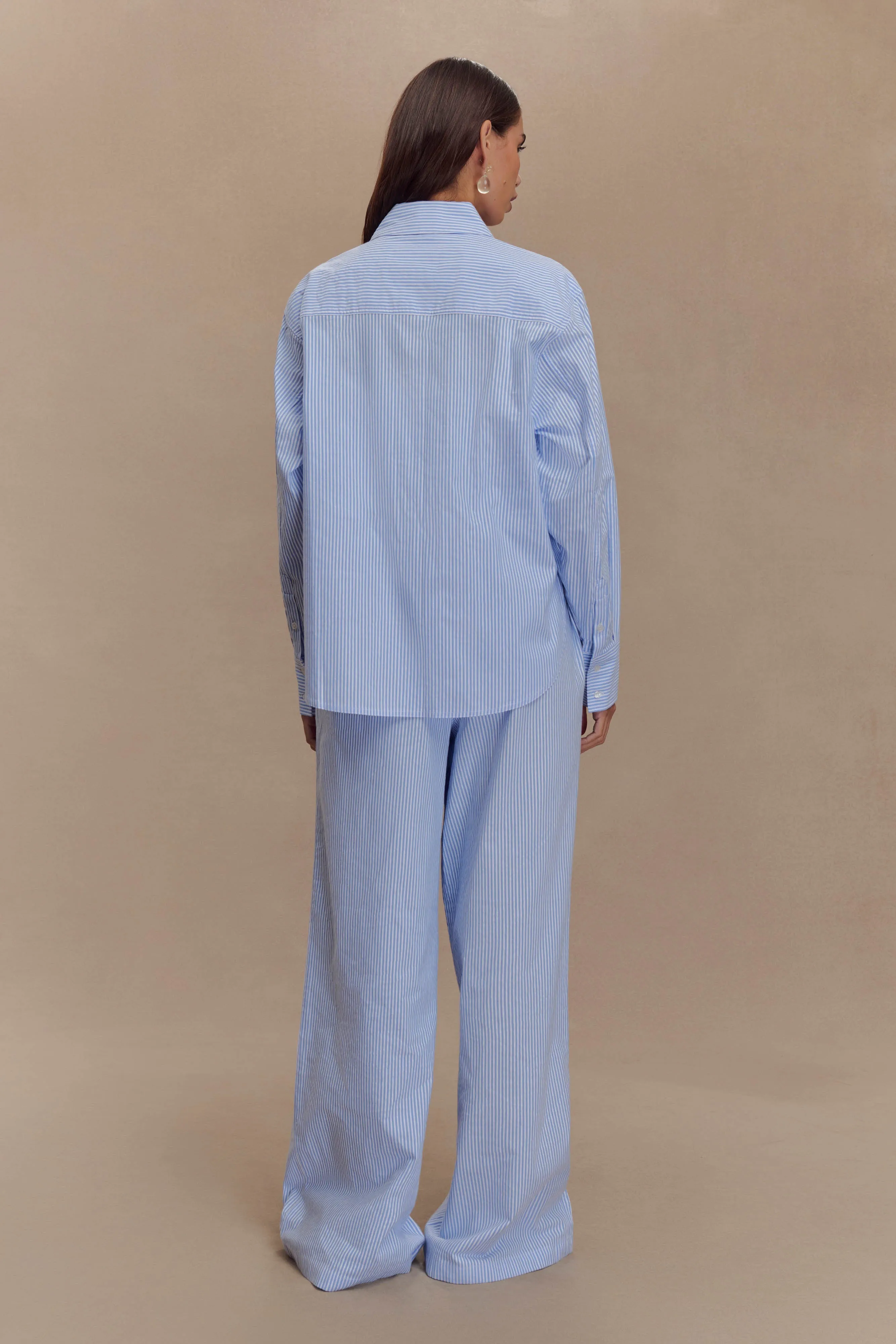 Hansen Oversized Shirt - Blue Pinstripe sold by Meshki product image thumbnail 2