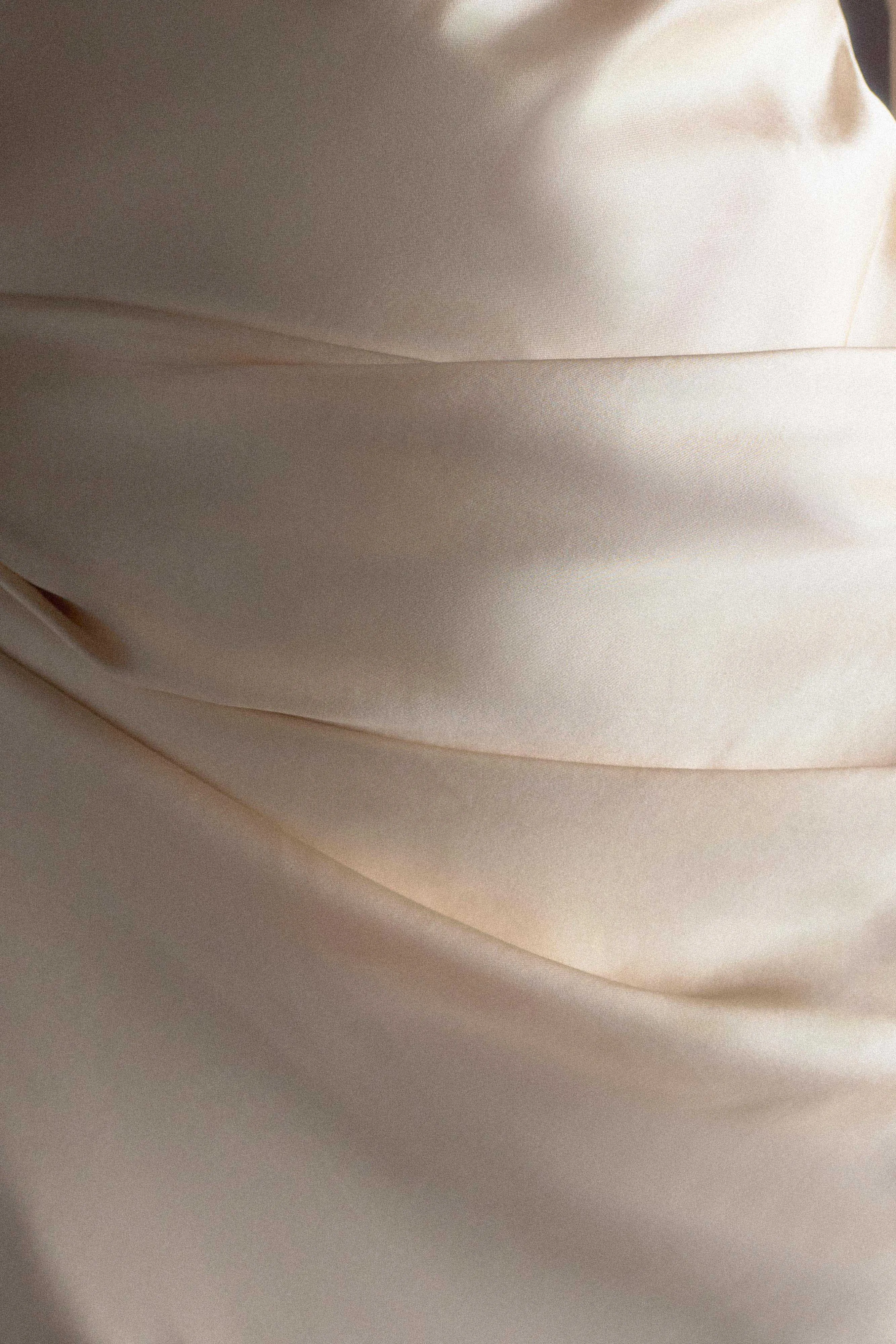 Iris Long Sleeve Satin Maxi Dress - Blush Gold sold by Meshki product image thumbnail 5