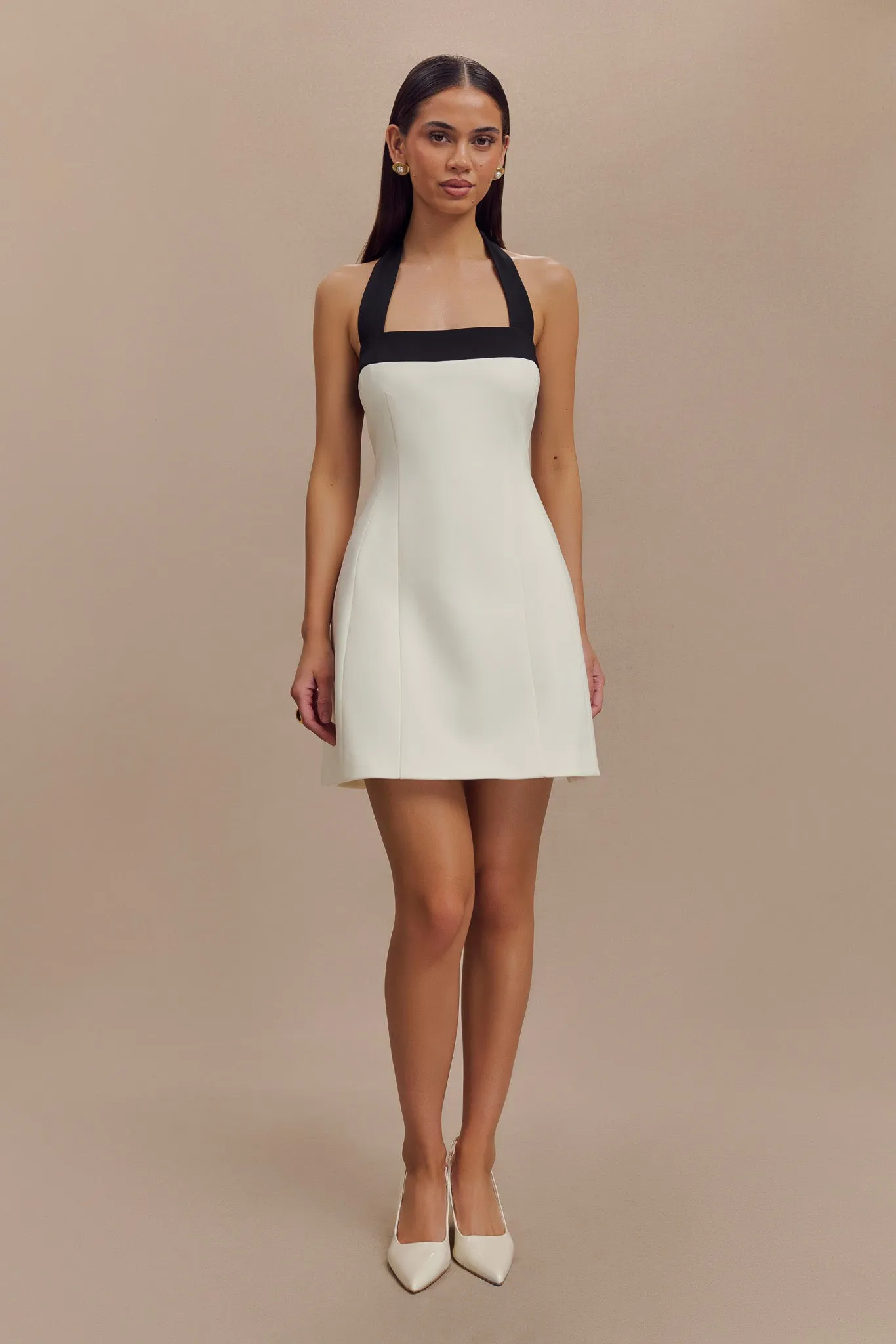 Cara Contrast Suiting Mini Dress - Black/White sold by Meshki product image thumbnail 2