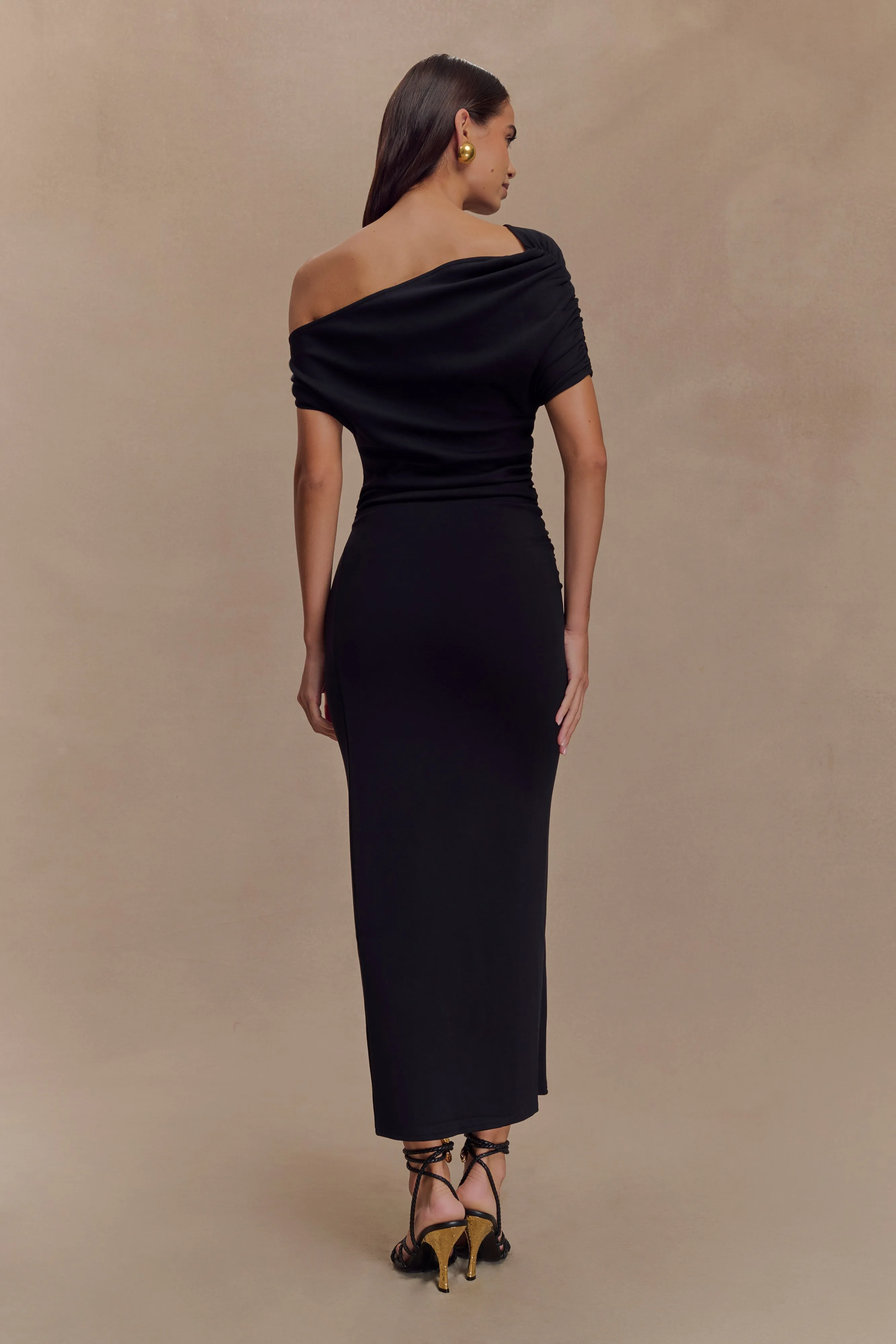 Kendra Scuba Jersey Midi Dress With Hardware - Black sold by Meshki product image thumbnail 2