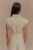 Andina Shortsleeve Linen Top - Natural Beige sold by Meshki