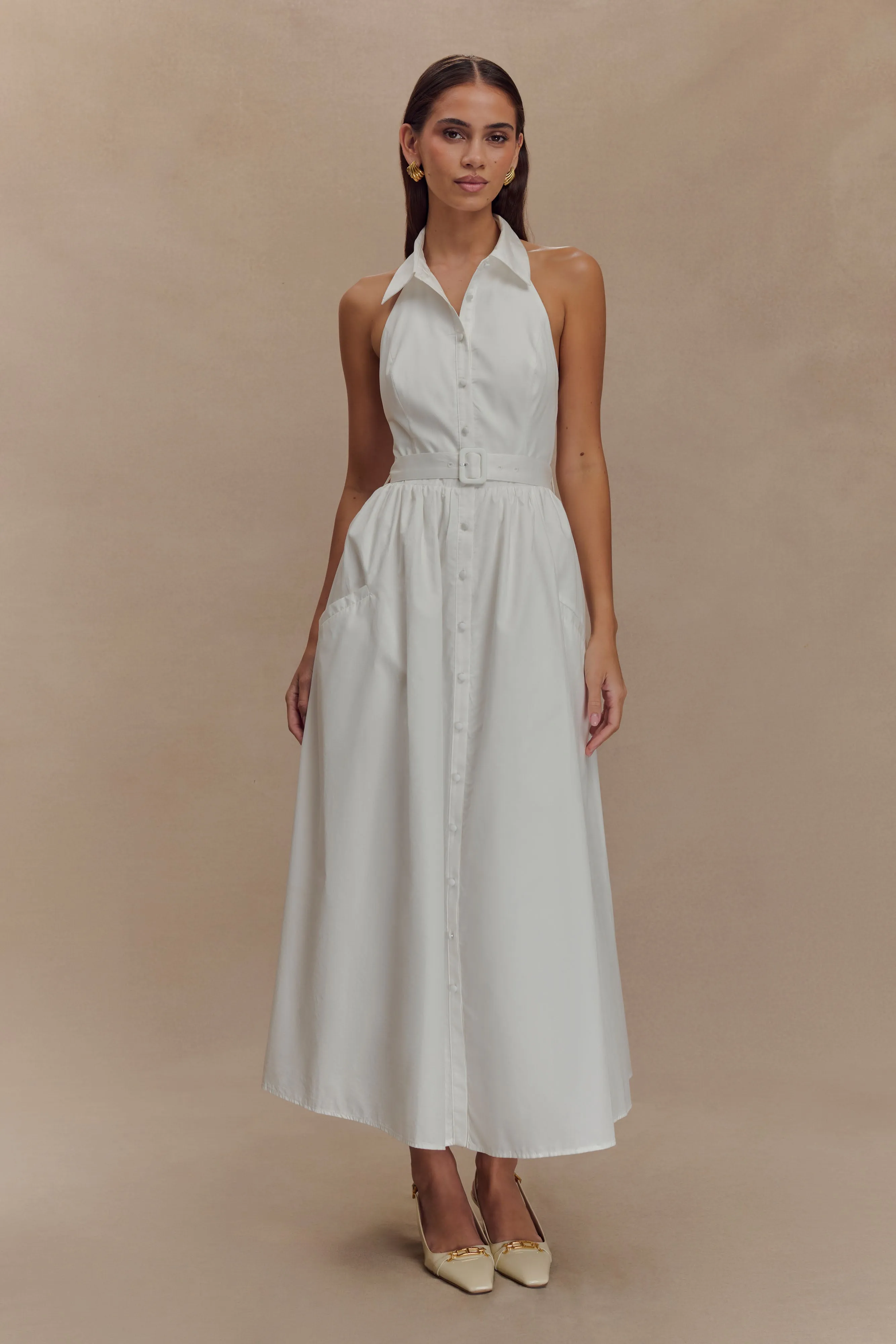 Cindy Collared Midi Dress - White sold by Meshki product image thumbnail 2
