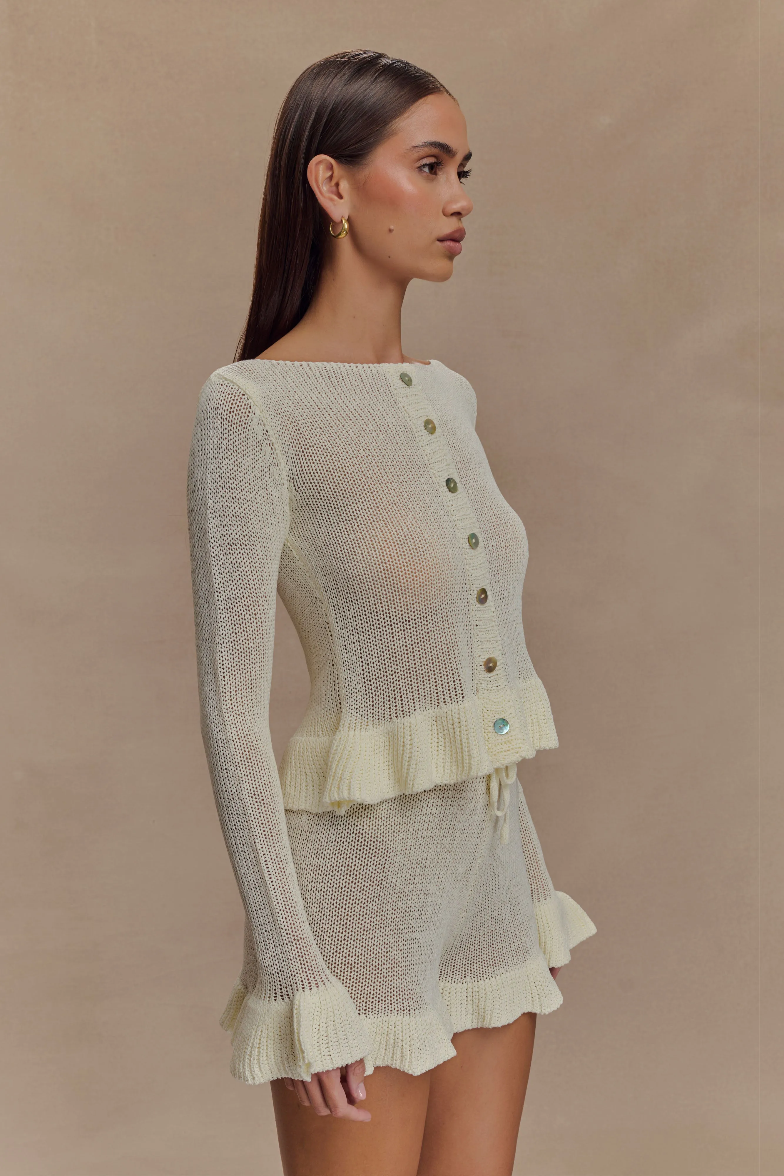 Eleanor Knit Frill Cardigan - White sold by Meshki product image thumbnail 4