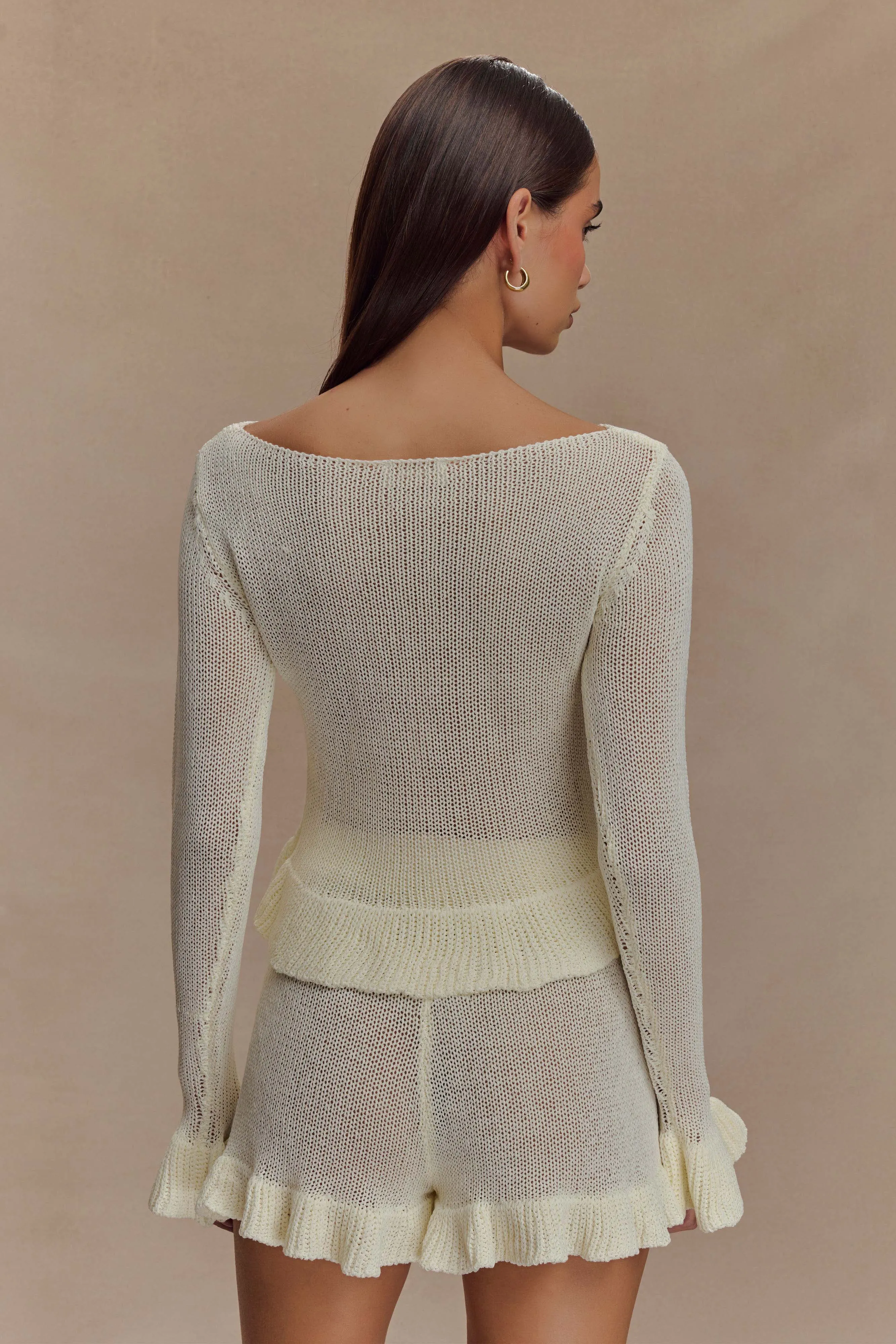 Eleanor Knit Frill Cardigan - White sold by Meshki product image thumbnail 2