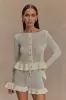 Eleanor Knit Frill Cardigan - White sold by Meshki