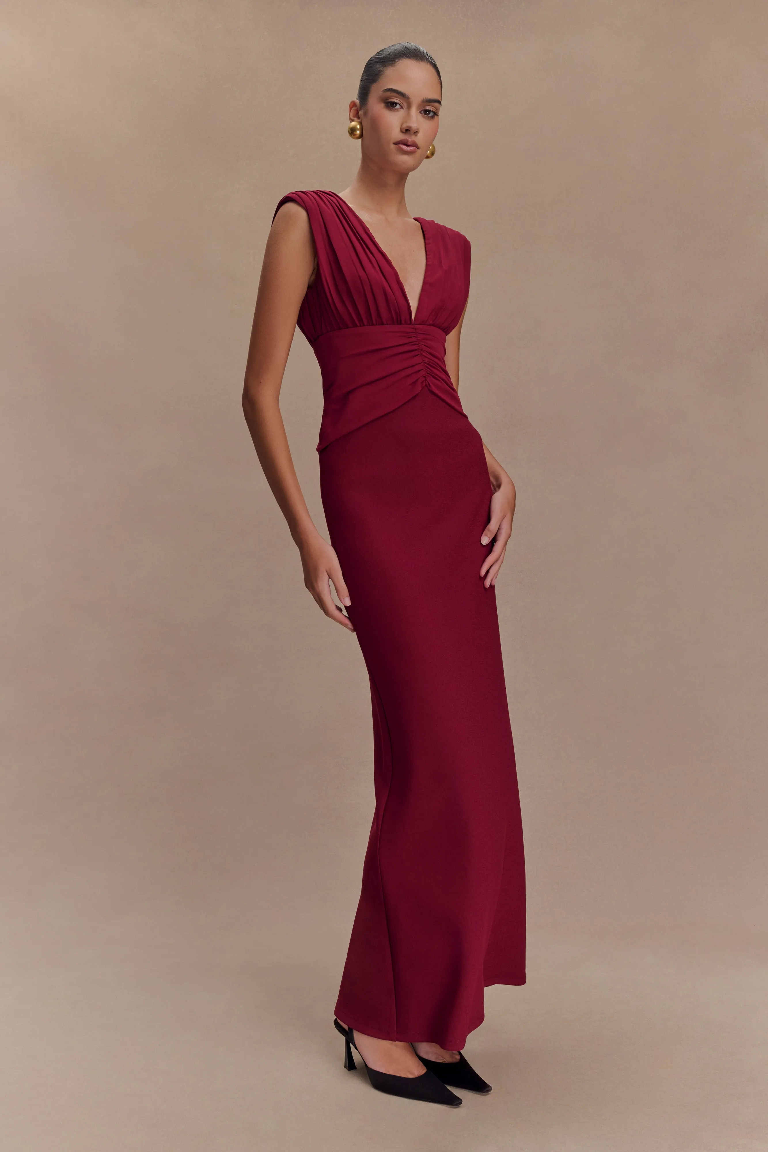 Monique Maxi Dress - Plum sold by Meshki product image thumbnail 4