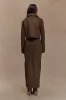 Hayes Faux Suede Midi Skirt - Chocolate sold by Meshki