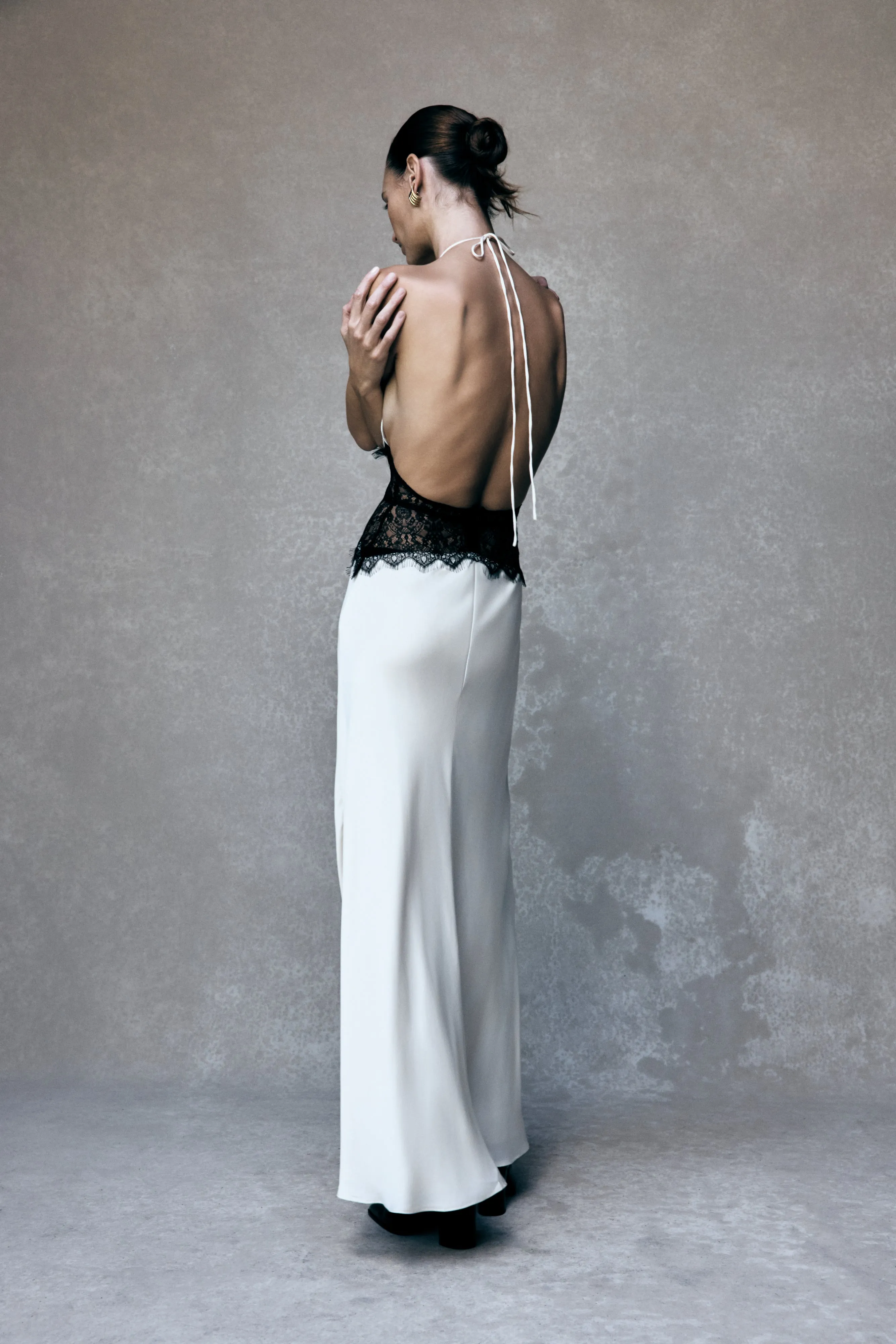 Dinah Lace And Satin Maxi Dress - Black/Ivory sold by Meshki product image thumbnail 2