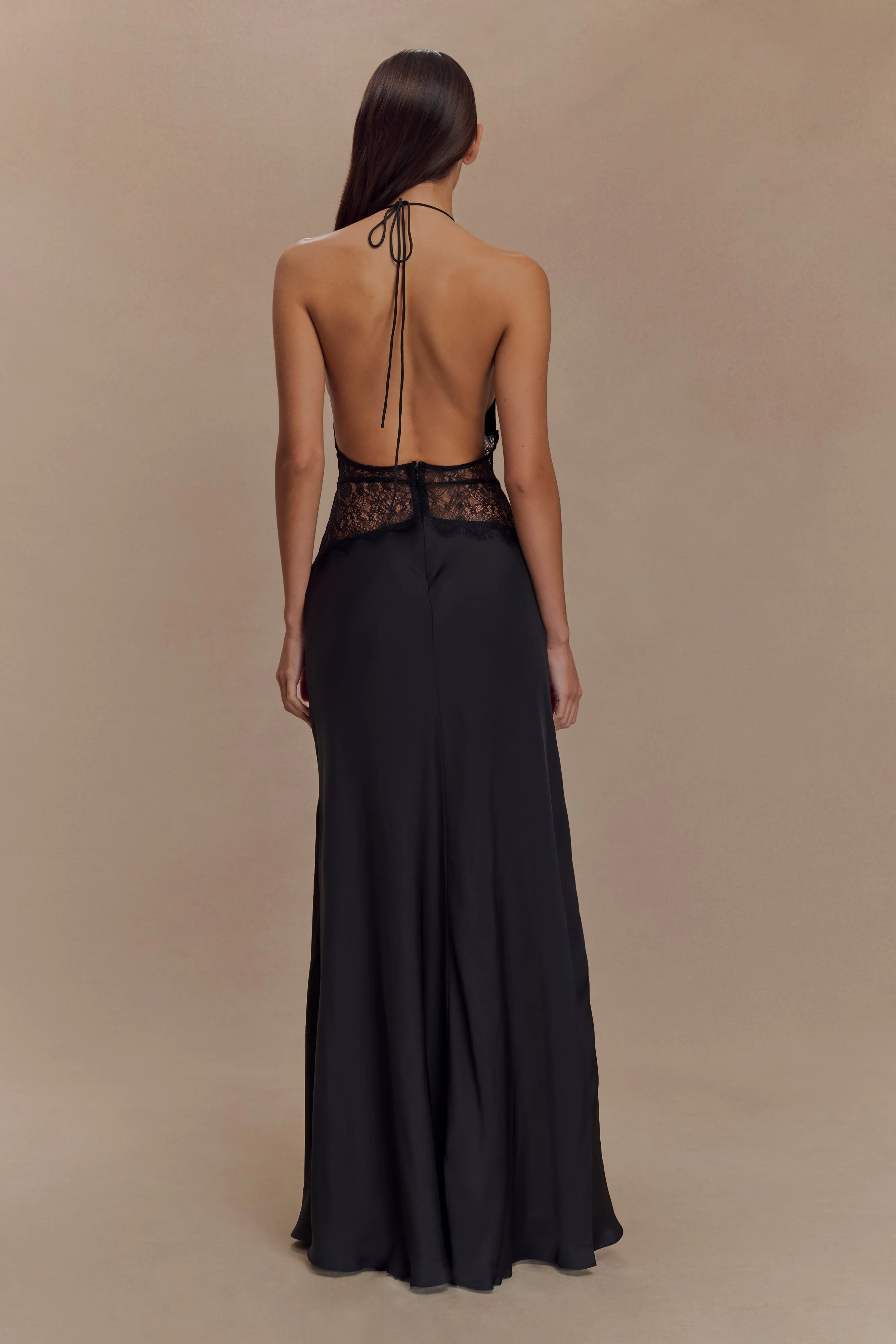 Dinah Lace And Satin Maxi Dress - Black sold by Meshki product image thumbnail 2