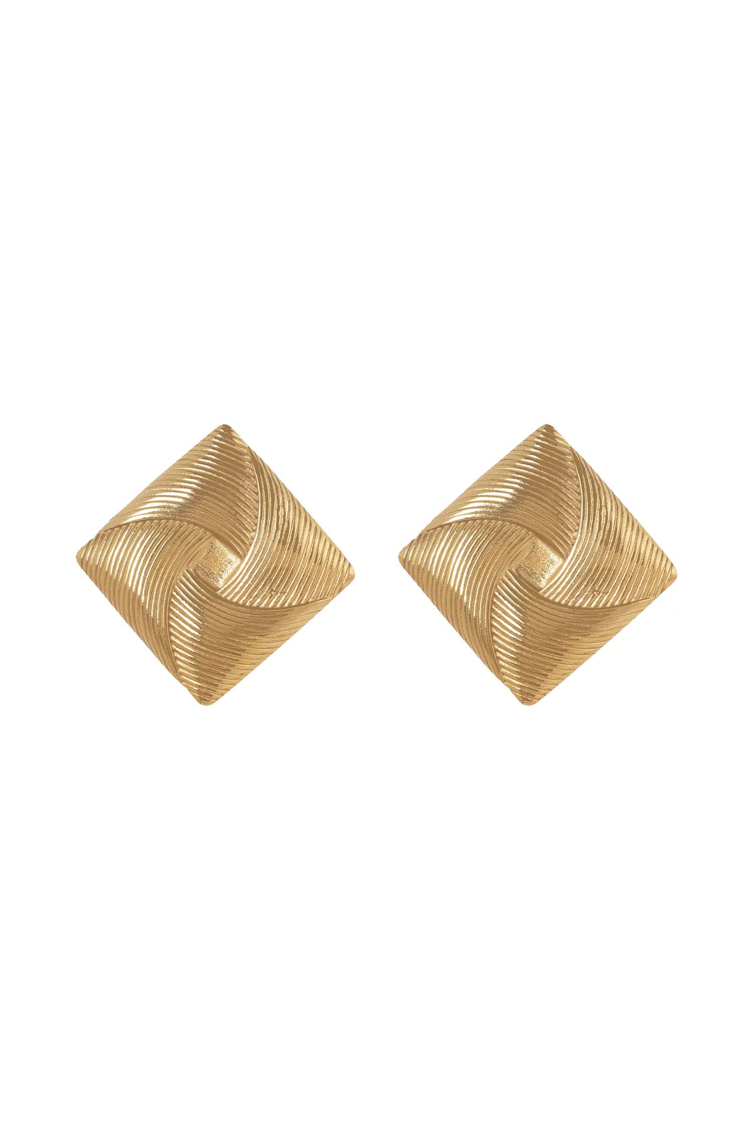 Indira Twisted Square Earrings - Gold sold by Meshki product image thumbnail 4