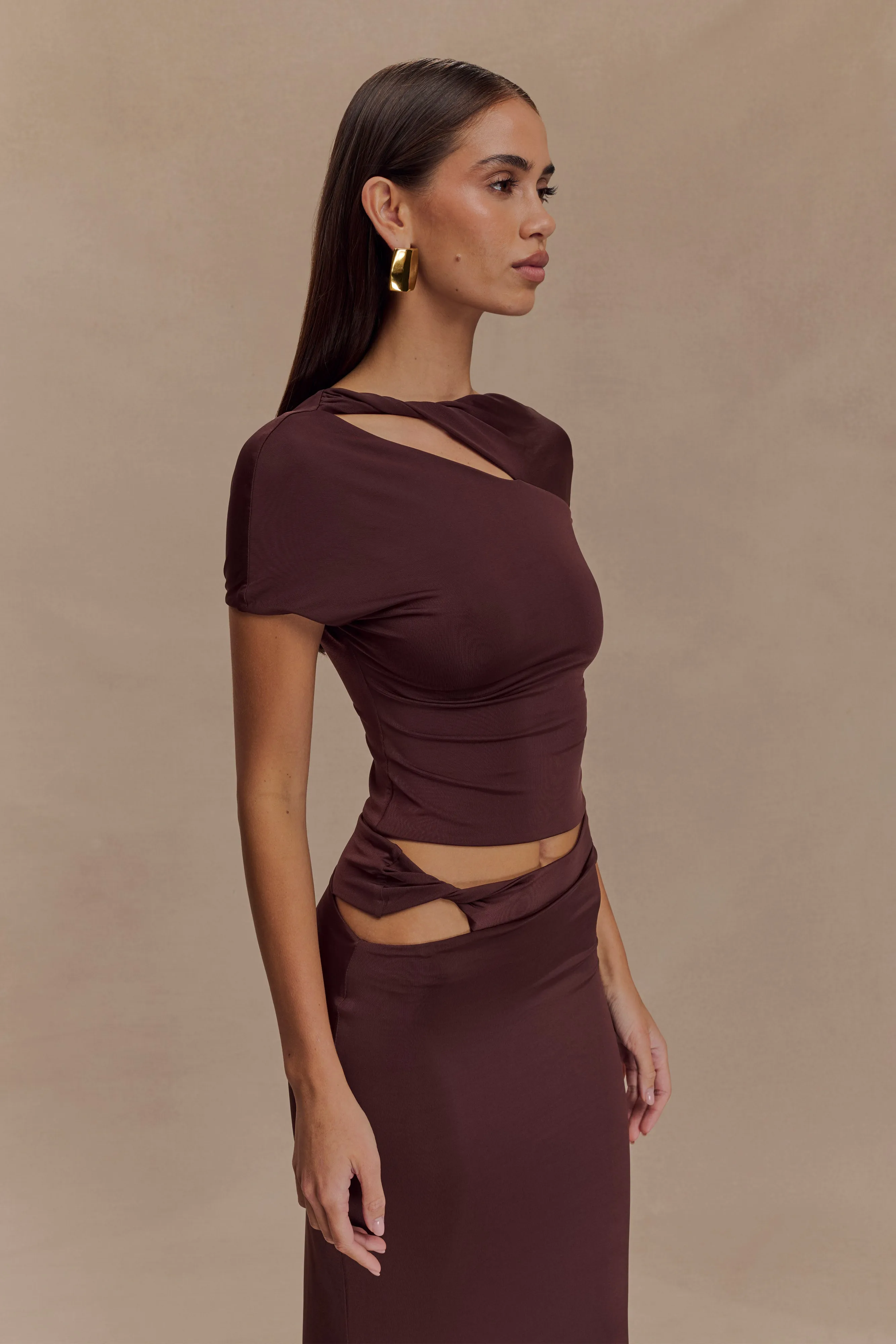 Haven Slinky Twist Top - Chocolate sold by Meshki product image thumbnail 4