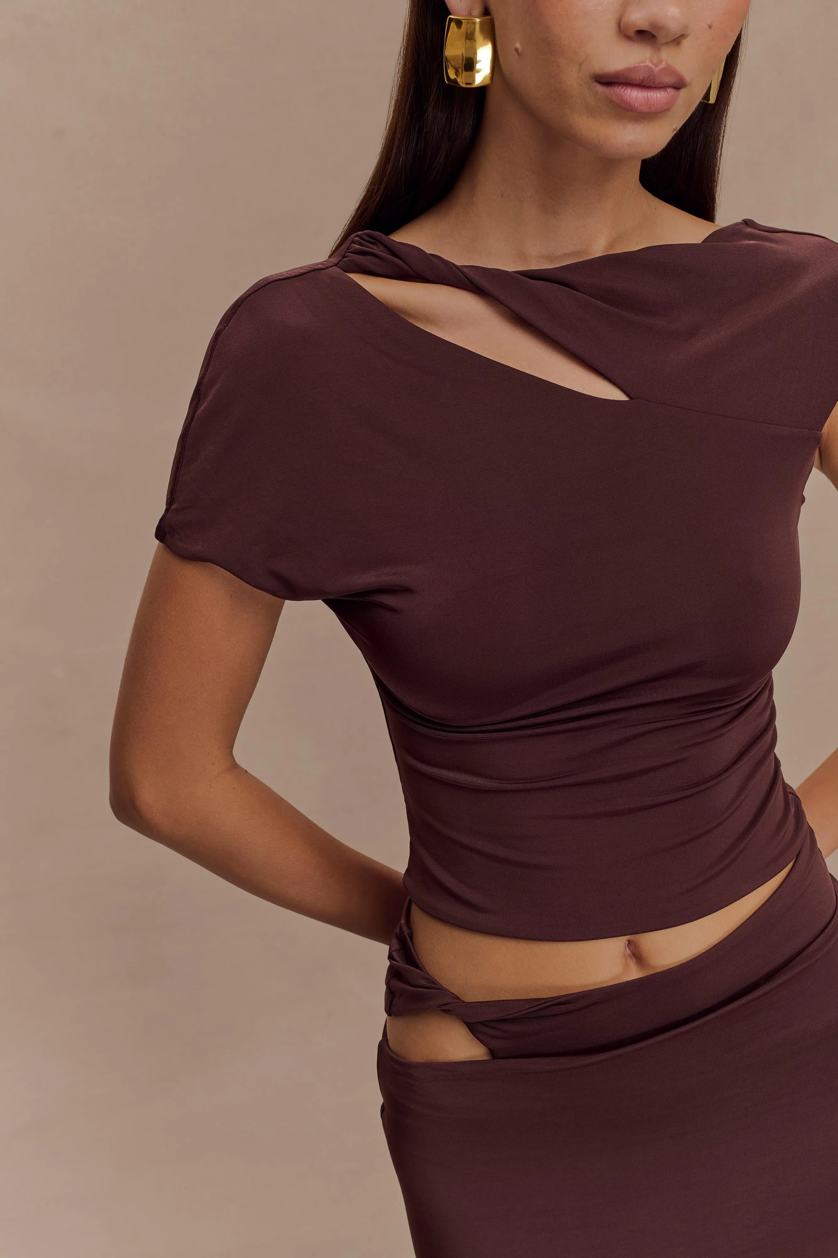 Haven Slinky Twist Top - Chocolate sold by Meshki product image thumbnail 3