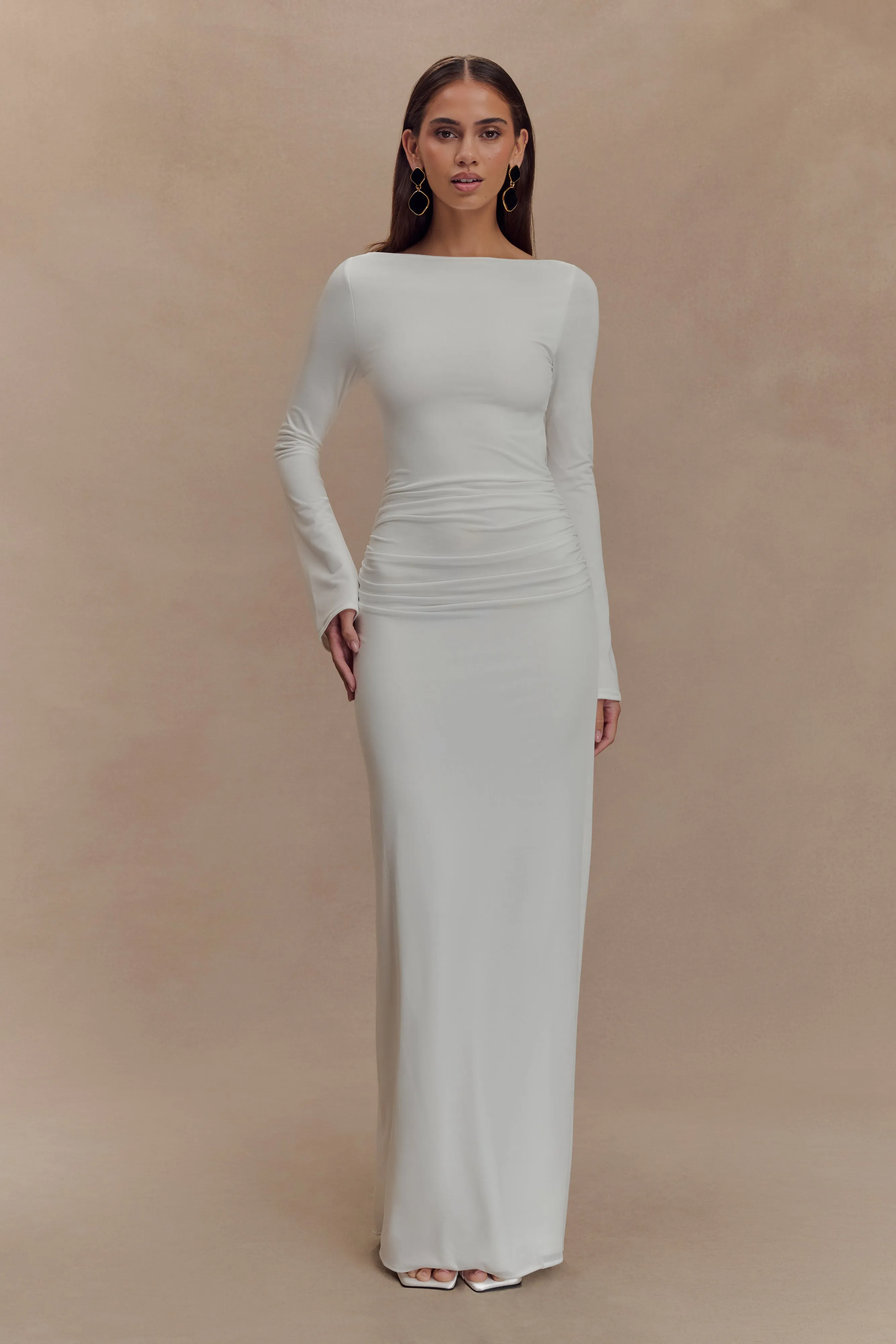 Vienna Slinky Cut Out Maxi Dress - White sold by Meshki product image thumbnail 2