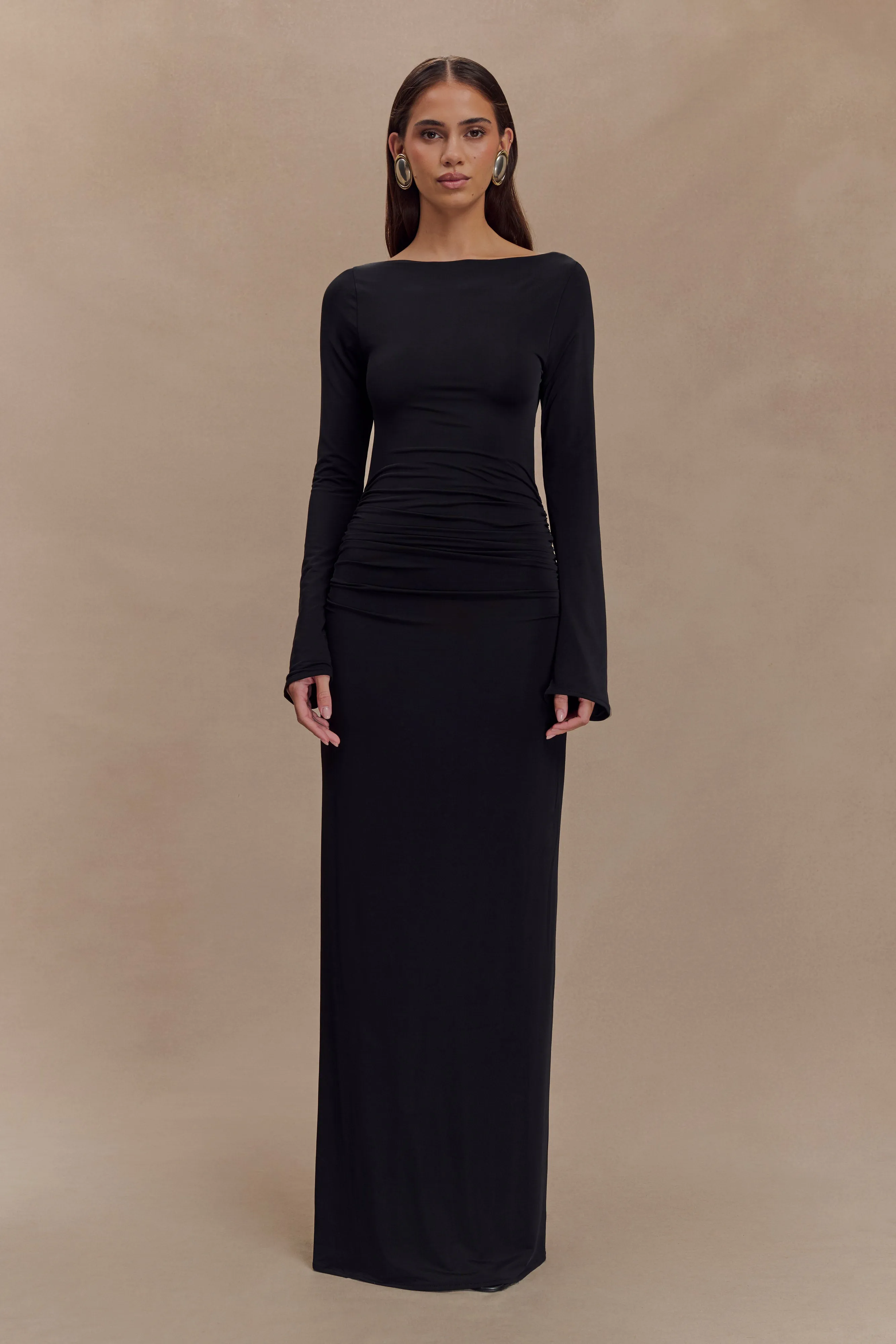 Vienna Slinky Cut Out Maxi Dress - Black sold by Meshki product image thumbnail 2