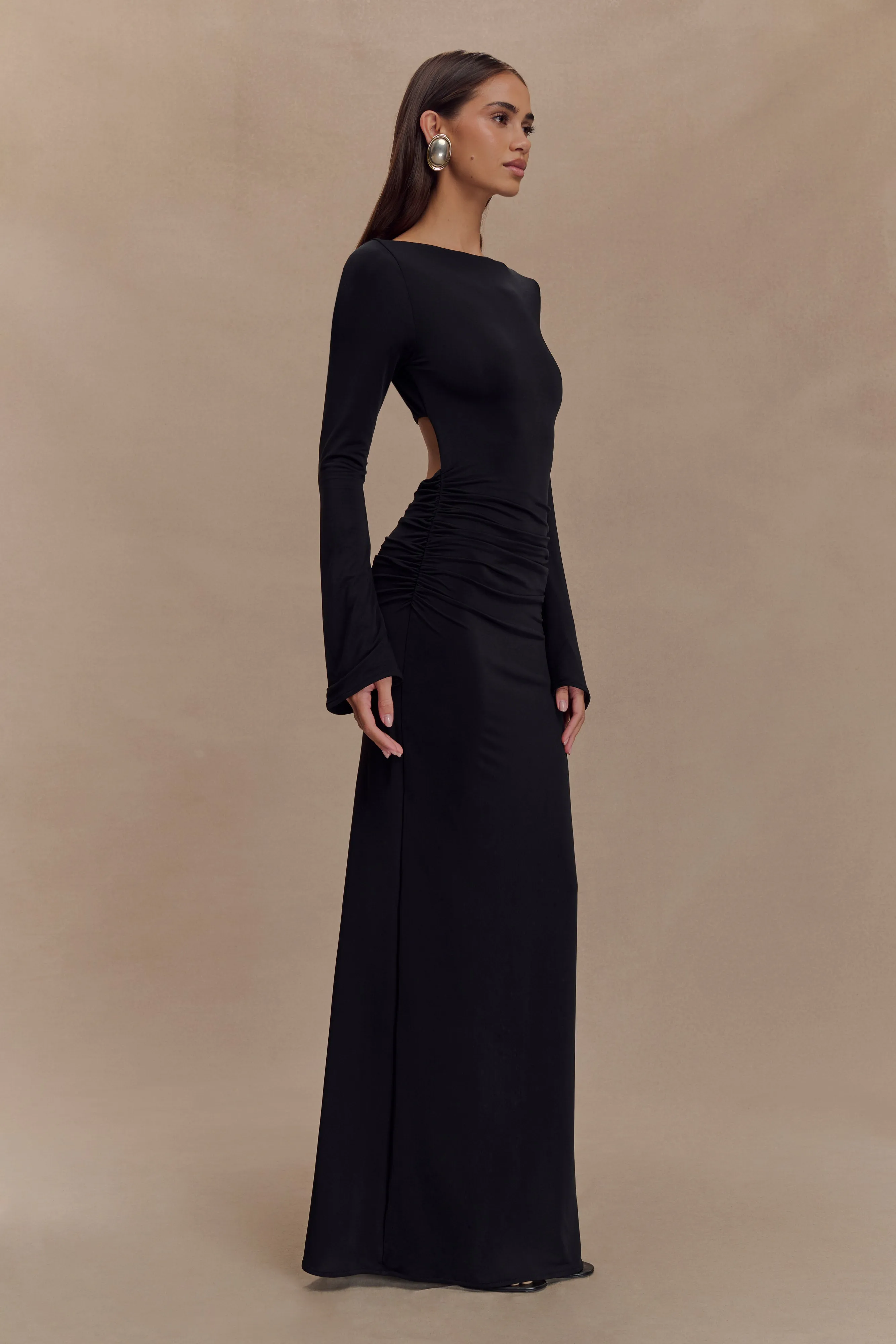 Vienna Slinky Cut Out Maxi Dress - Black sold by Meshki product image thumbnail 4