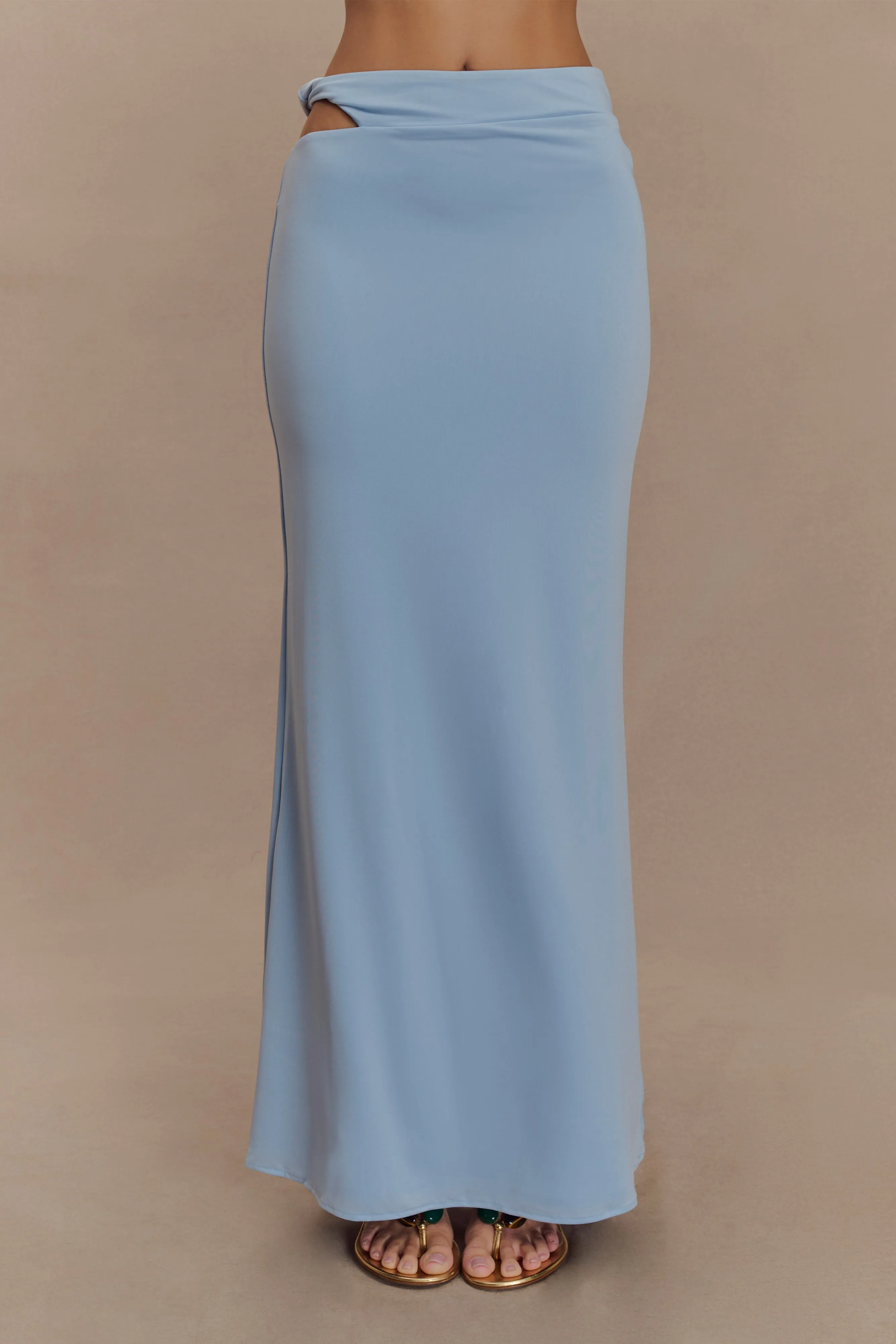 Haven Slinky Twist Midi Skirt - Pale Blue sold by Meshki product image thumbnail 5