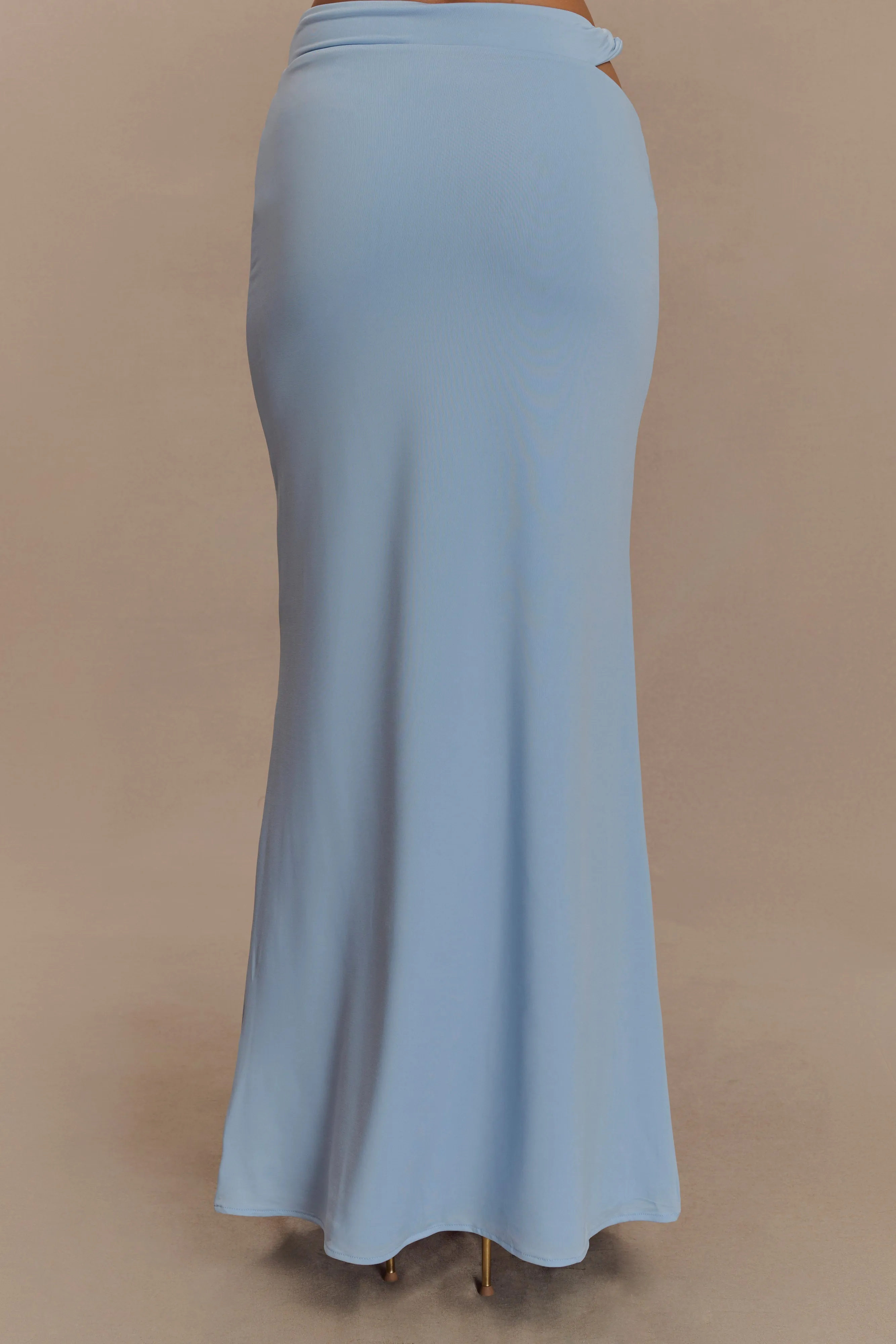 Haven Slinky Twist Midi Skirt - Pale Blue sold by Meshki product image thumbnail 4