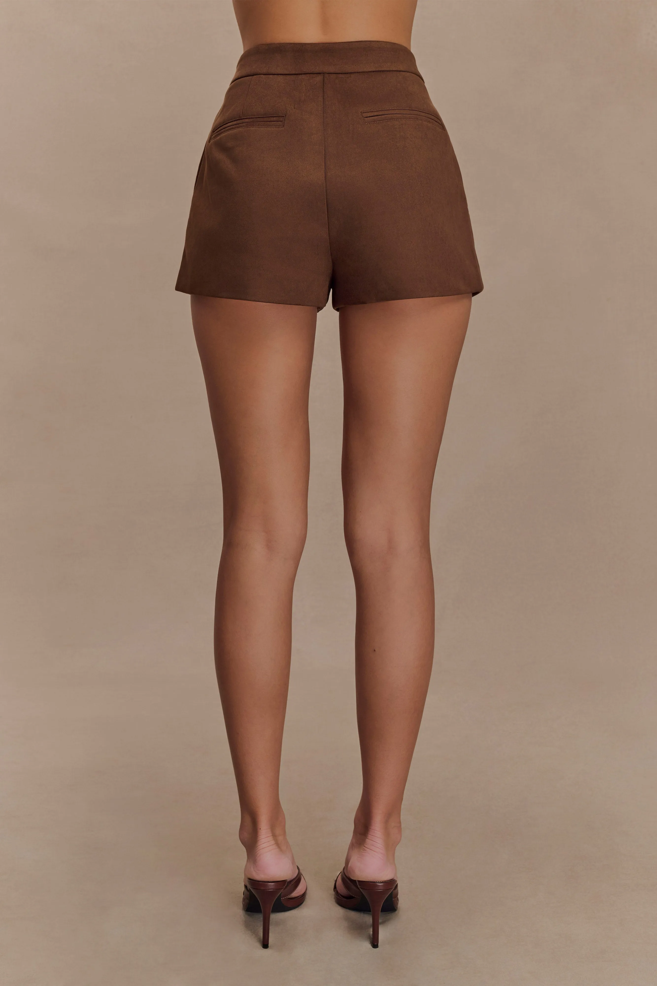 Sally Faux Suede Short - Milk Chocolate sold by Meshki product image thumbnail 2