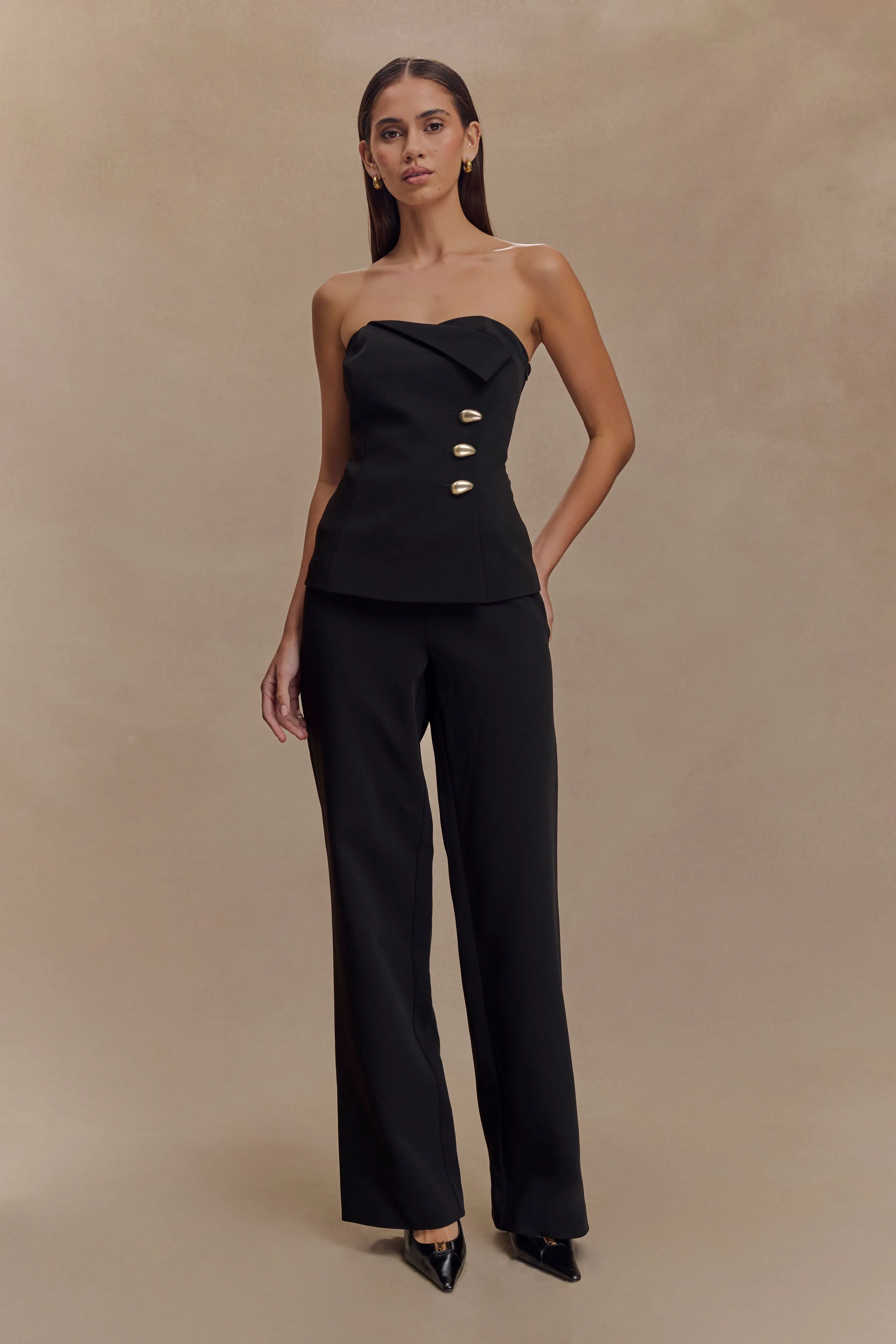 Lindie Strapless Suiting Top - Black sold by Meshki product image thumbnail 5