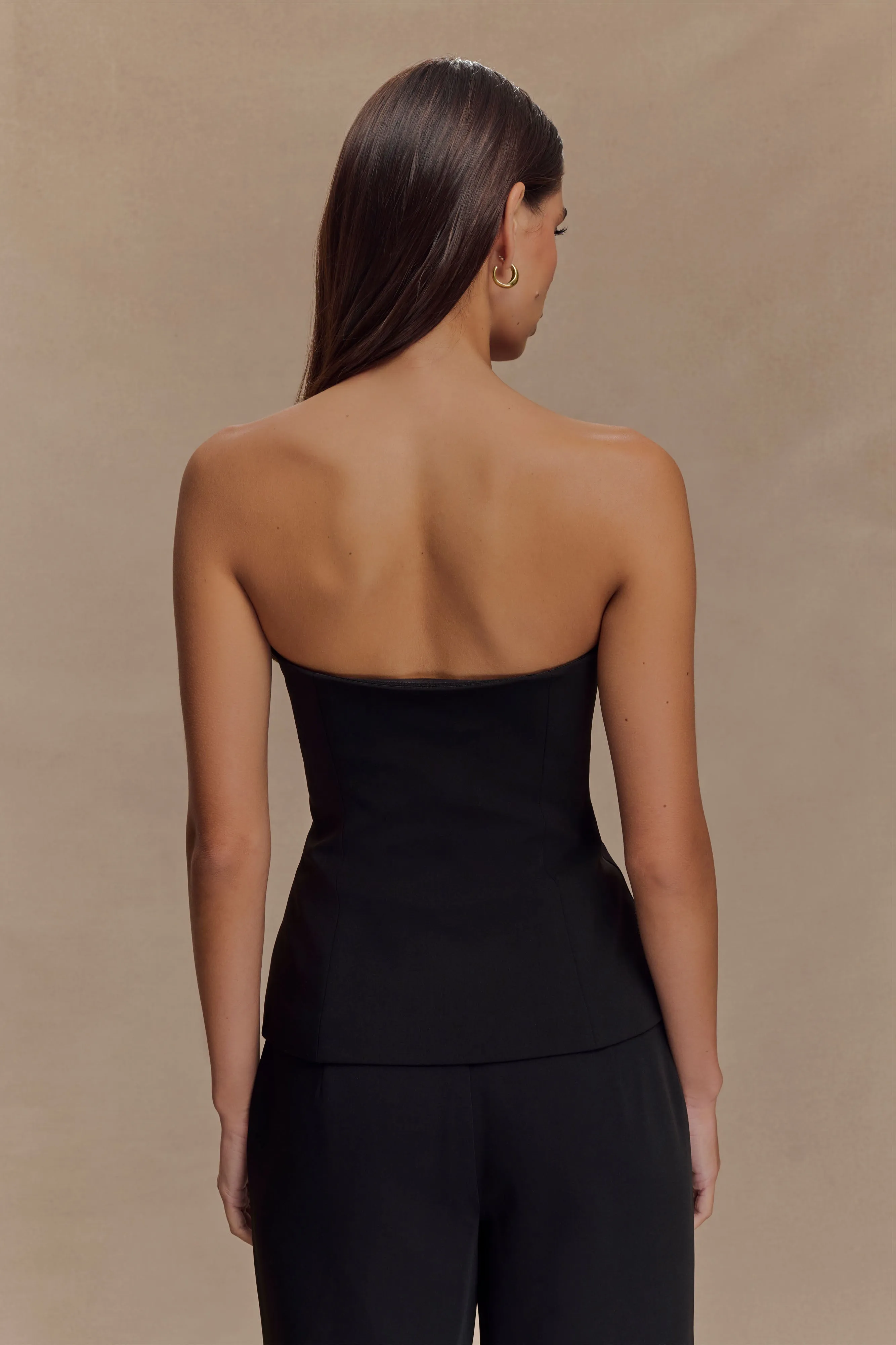 Lindie Strapless Suiting Top - Black sold by Meshki product image thumbnail 3