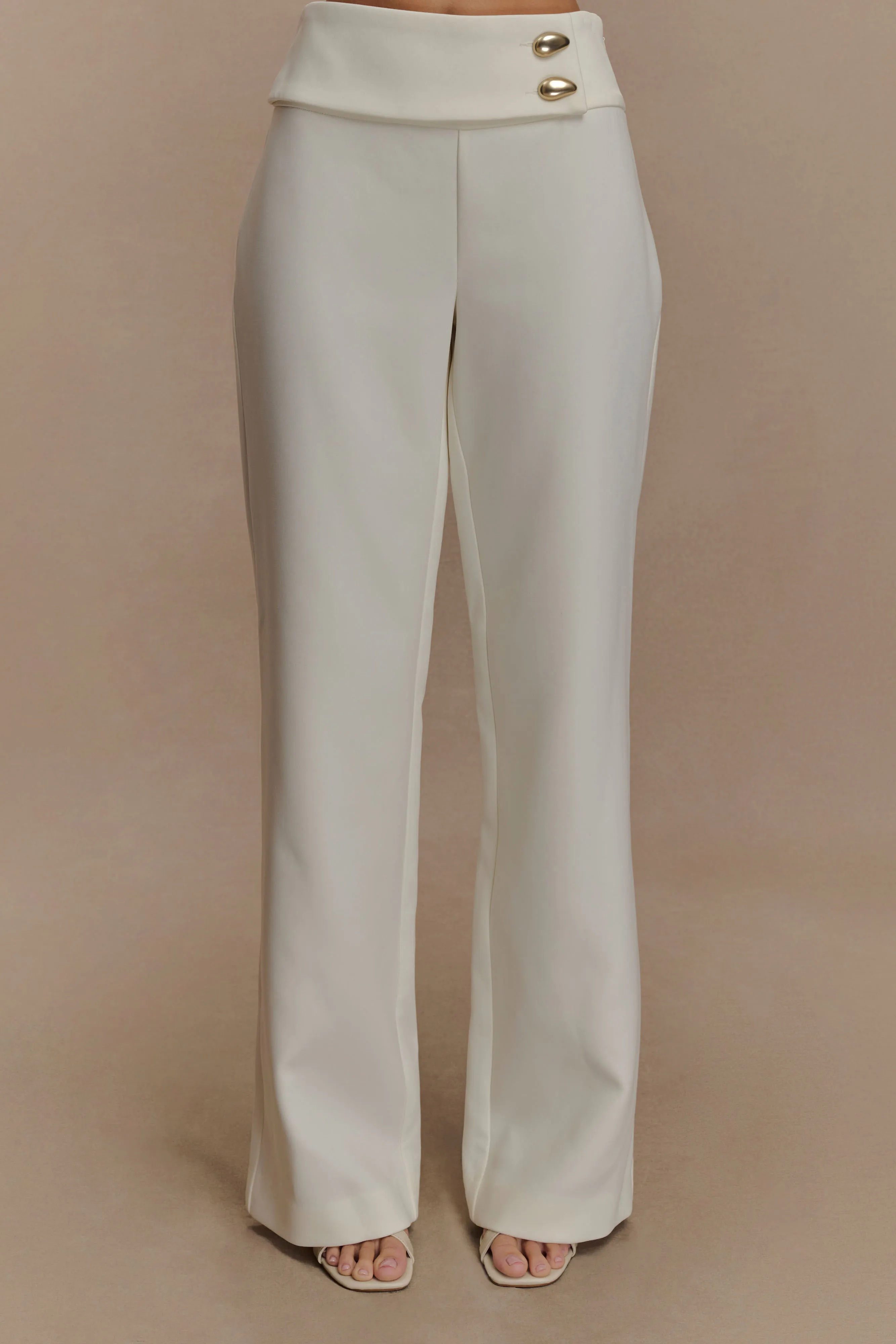 Lindie Straight Leg Suiting Pants - Ivory sold by Meshki product image thumbnail 5
