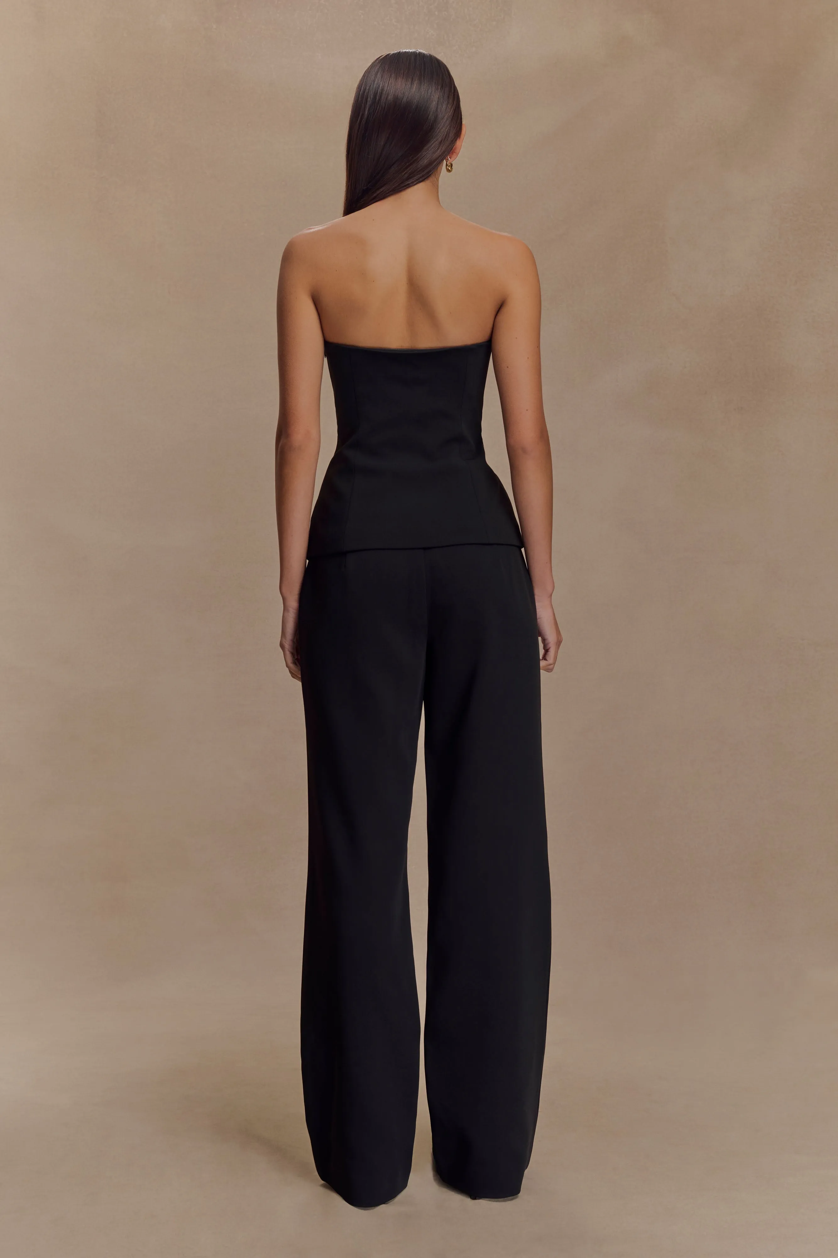 Lindie Straight Leg Suiting Pants - Black sold by Meshki product image thumbnail 2