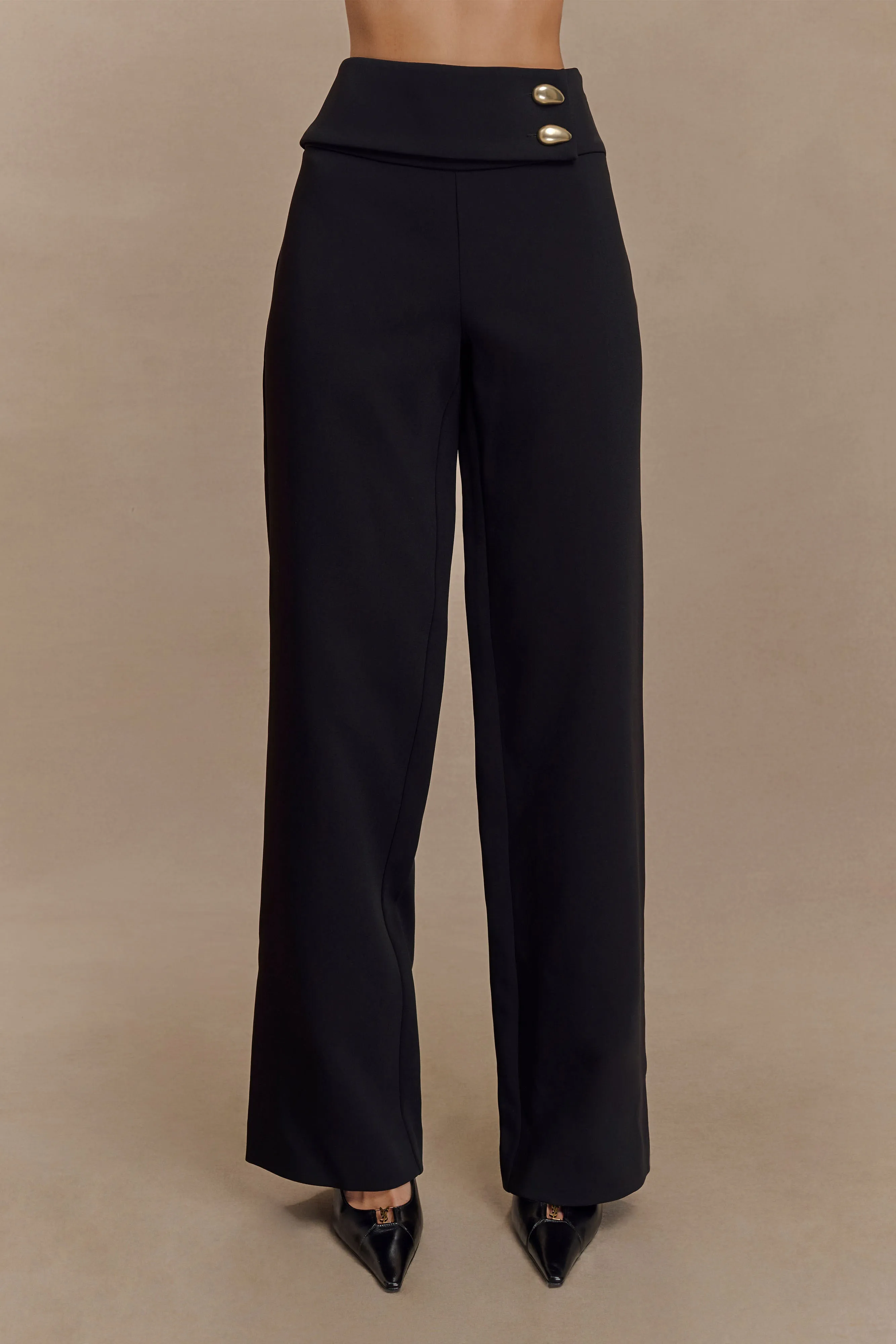 Lindie Straight Leg Suiting Pants - Black sold by Meshki product image thumbnail 4