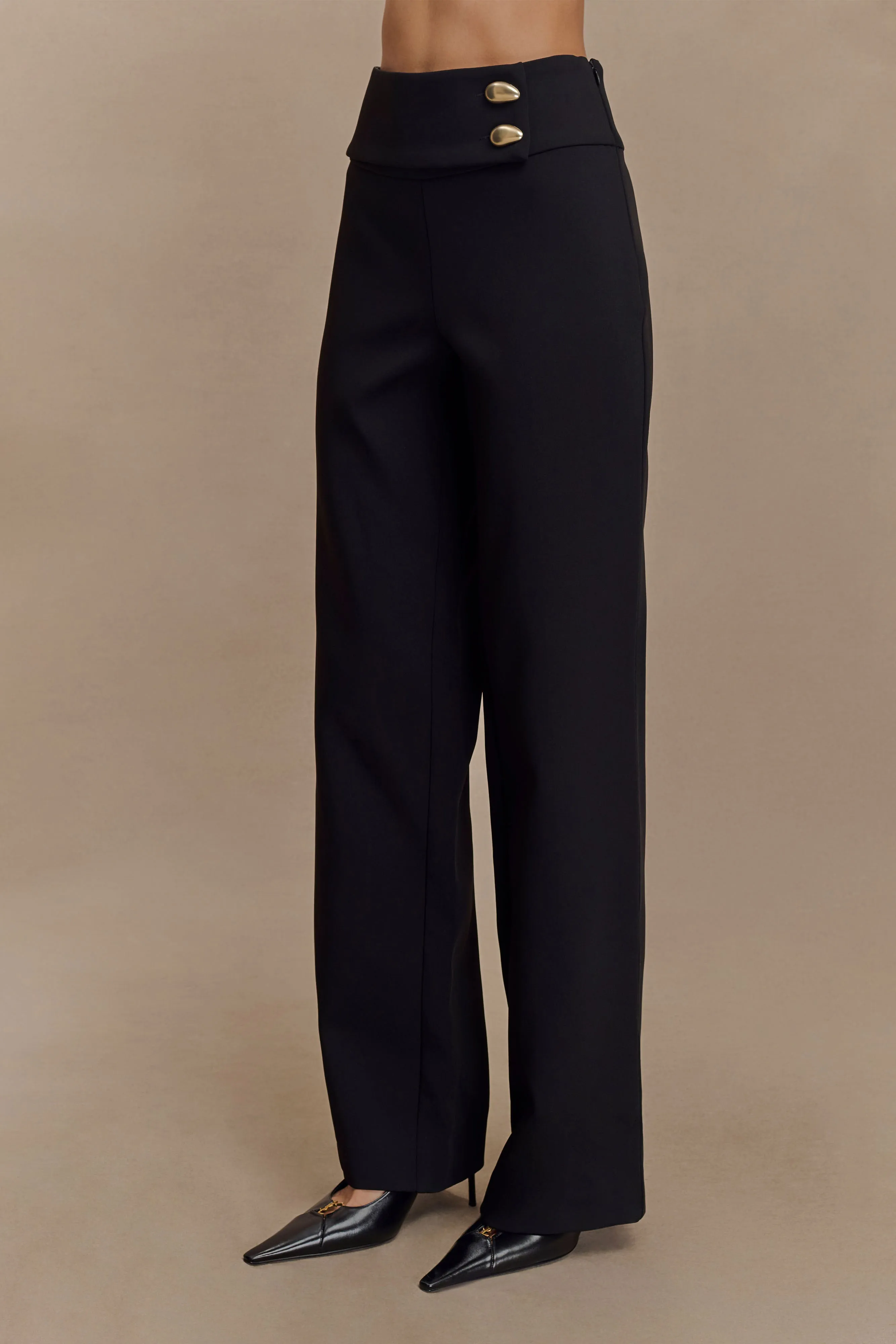 Lindie Straight Leg Suiting Pants - Black sold by Meshki product image thumbnail 5