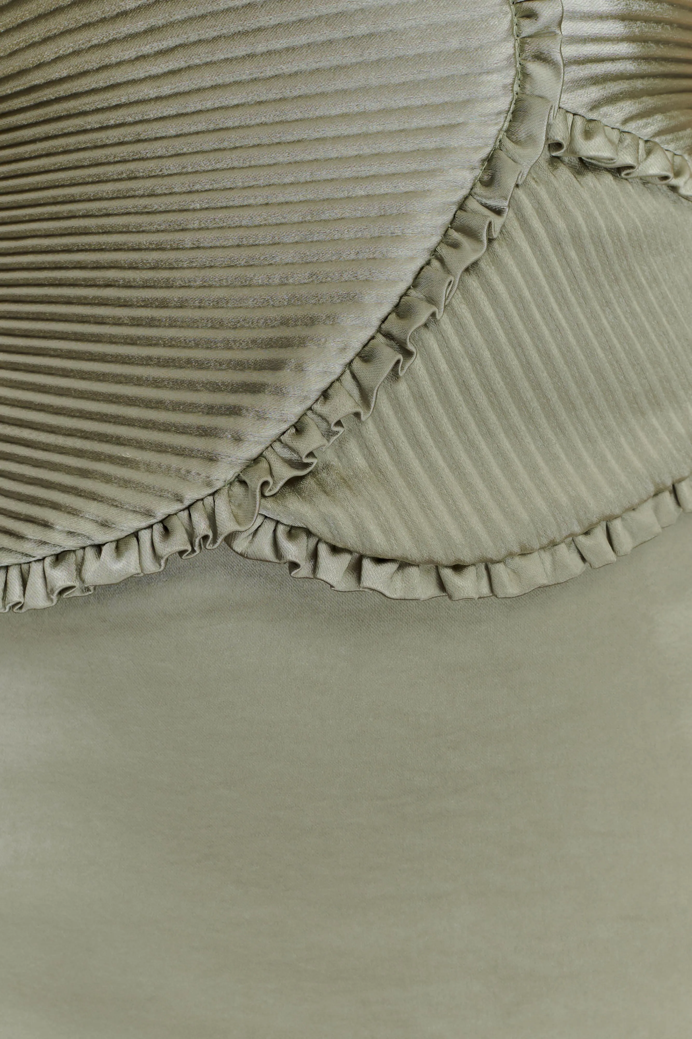 Larissa Satin Maxi Dress With Ruched Petals - Sage sold by Meshki product image thumbnail 5