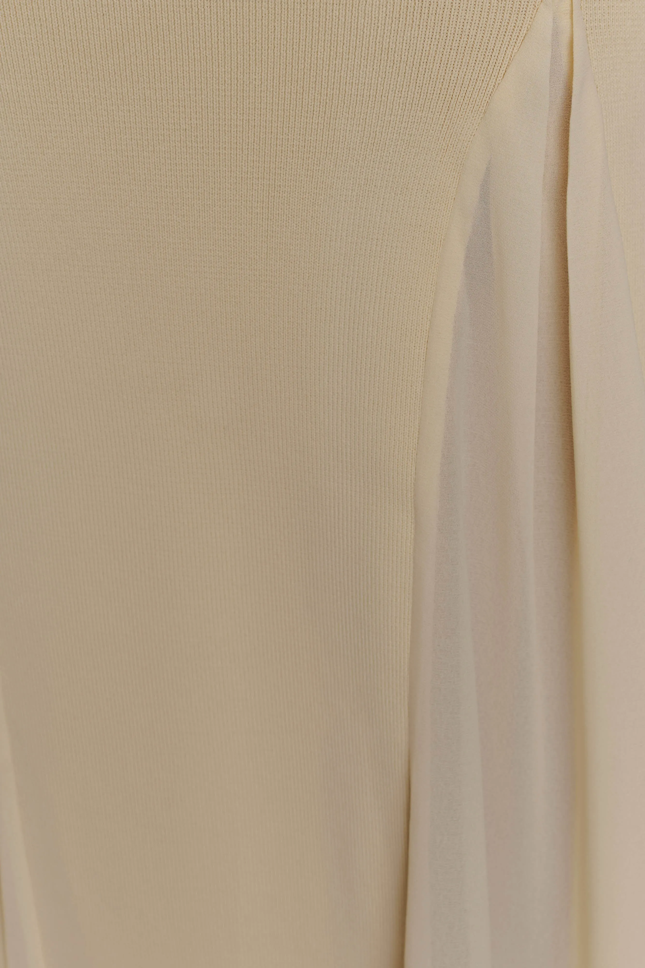 Soleil Knit And Mesh Halter Maxi Dress - Cream sold by Meshki product image thumbnail 5