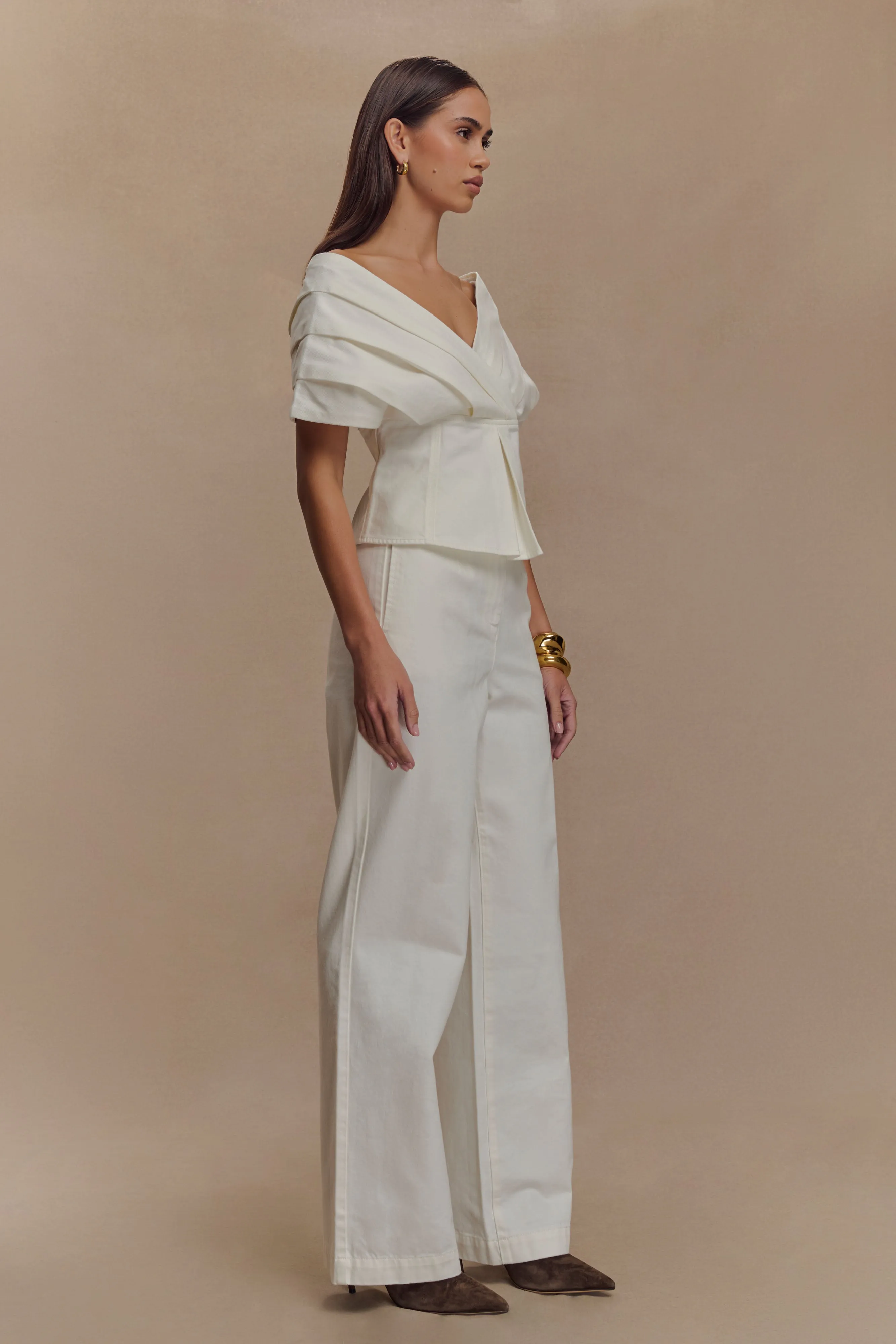 Rayne Wide Leg Denim Jeans - White sold by Meshki product image thumbnail 5