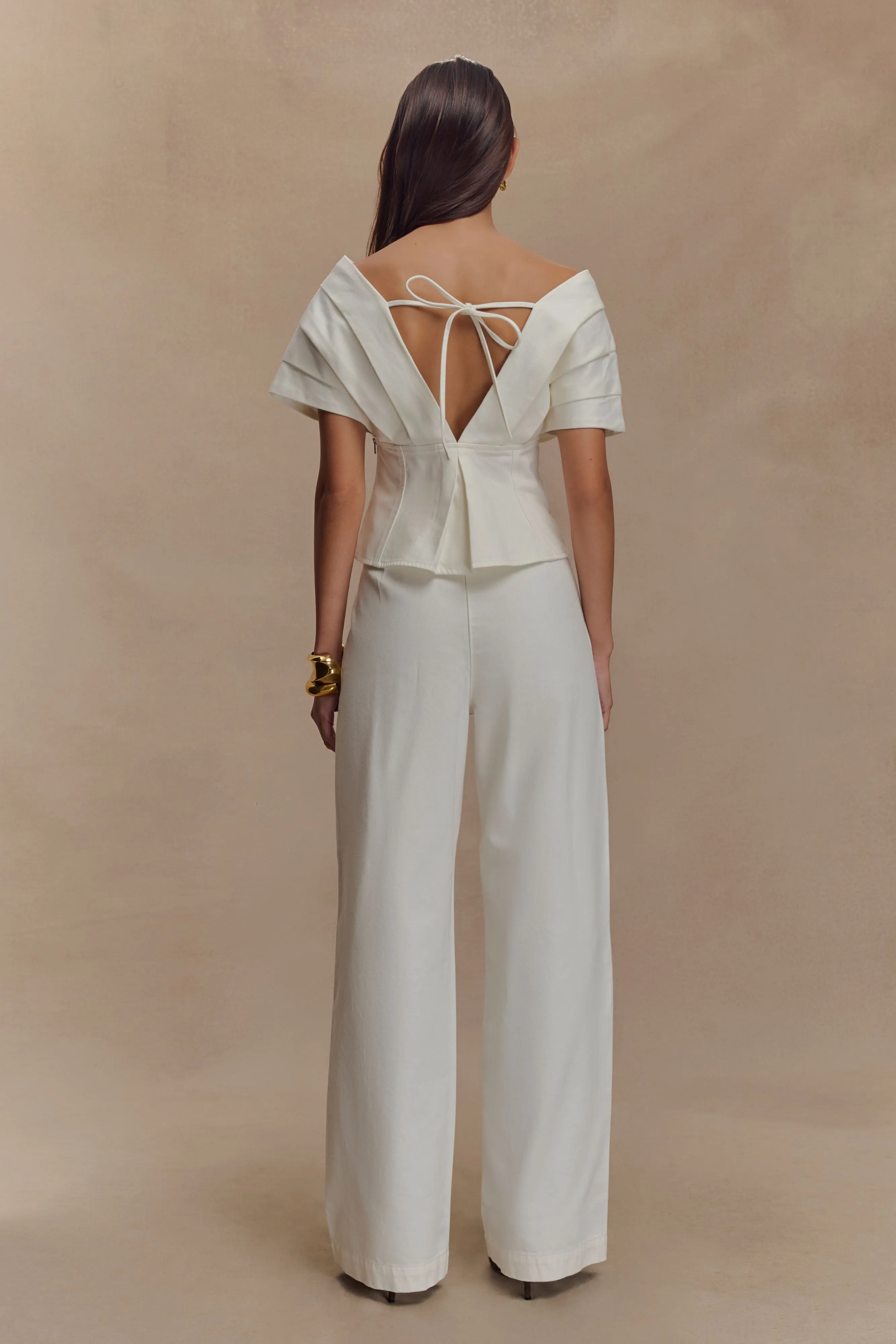Rayne Wide Leg Denim Jeans - White sold by Meshki product image thumbnail 4
