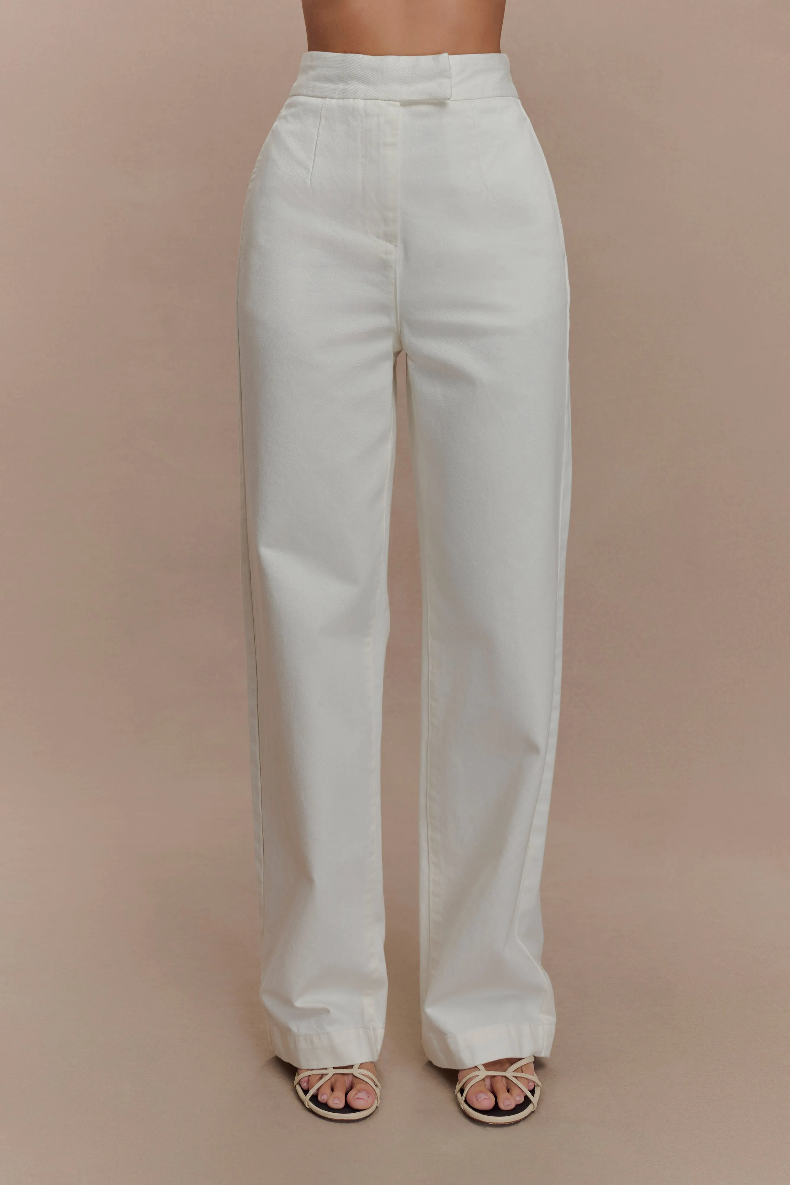 Rayne Wide Leg Denim Jeans - White sold by Meshki