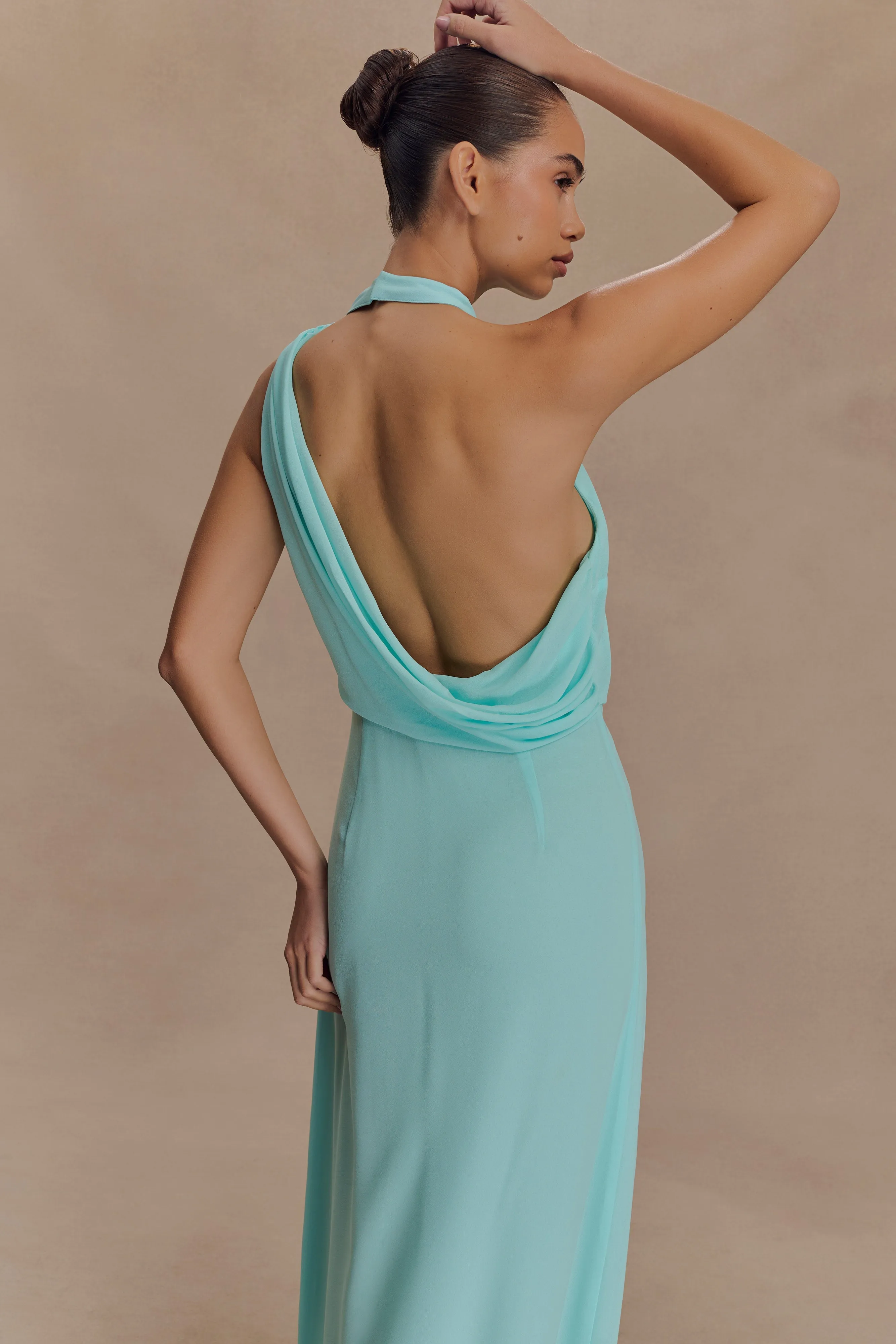 Galia Cowl Neck Maxi Dress - Lagoon sold by Meshki product image thumbnail 5