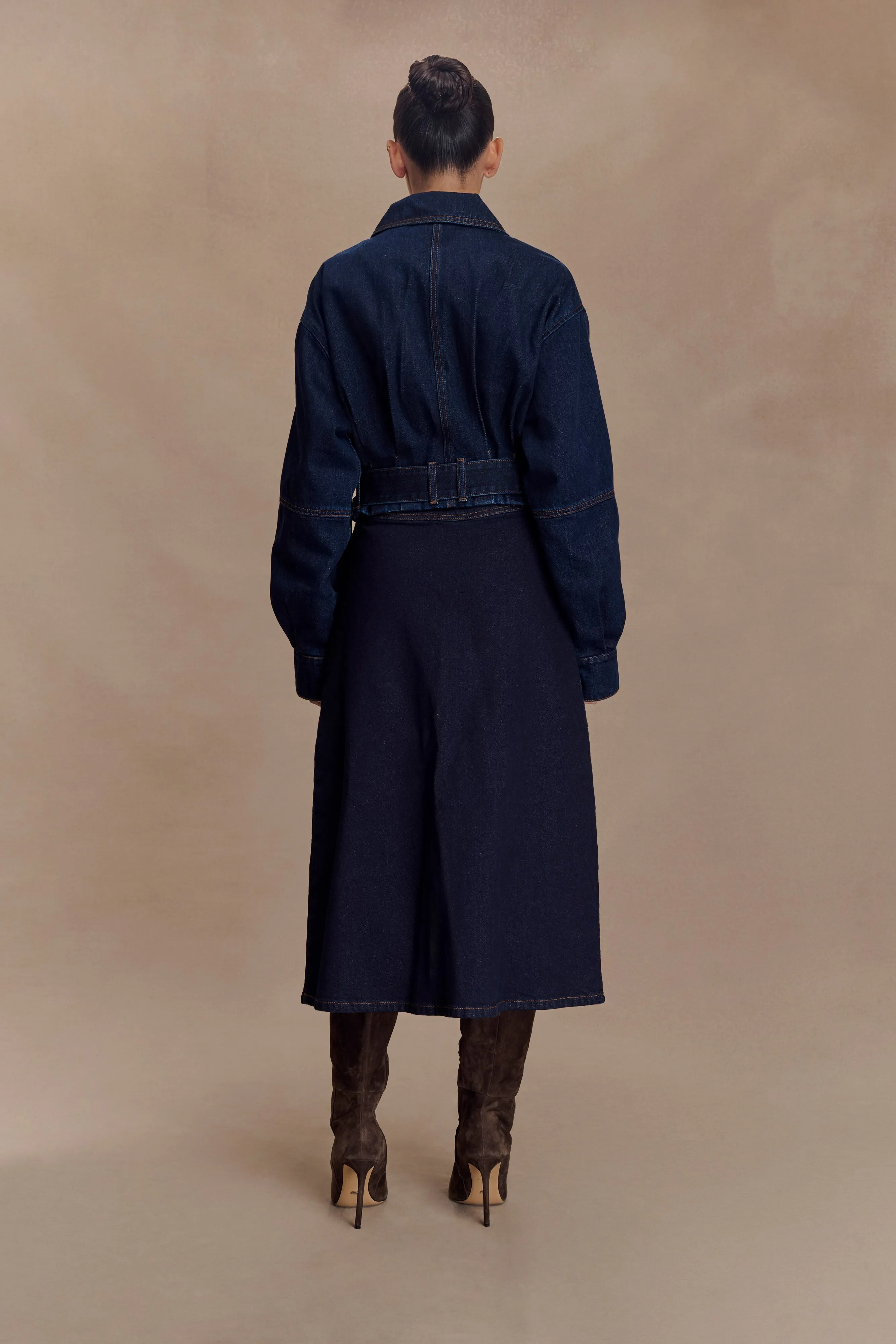 Fallon Cropped Denim Jacket - Indigo Blue sold by Meshki product image thumbnail 2