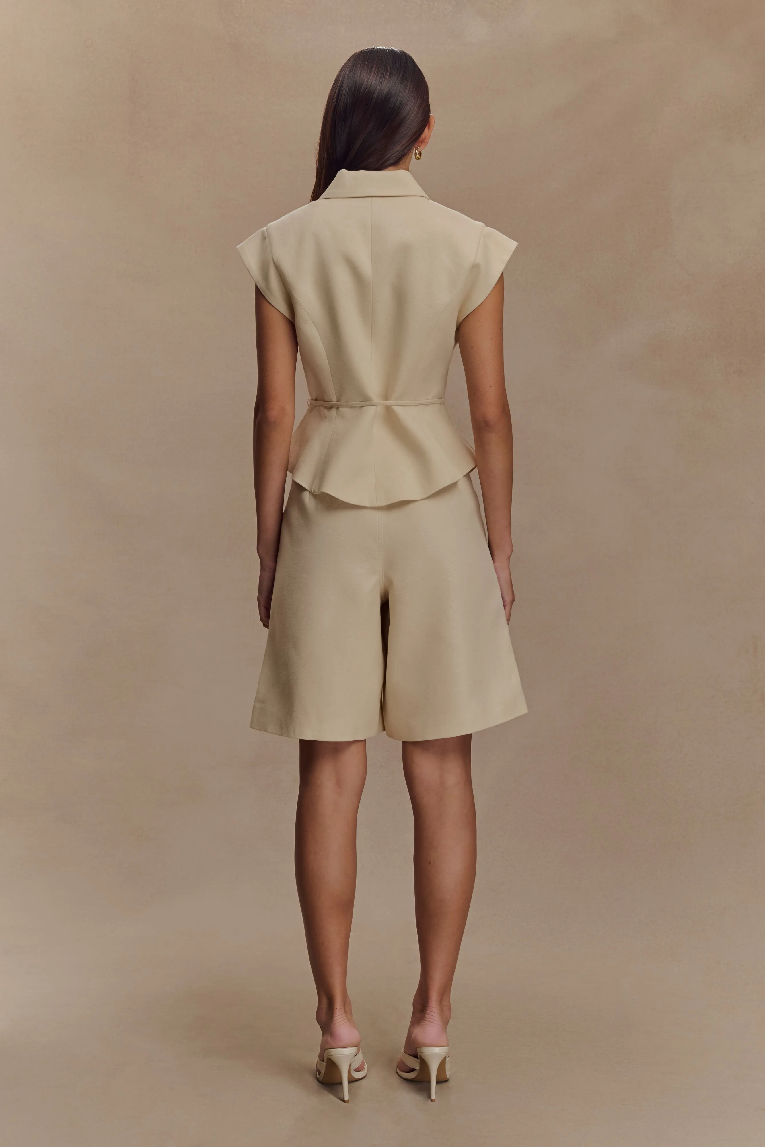 Andina Linen Shorts - Natural Beige sold by Meshki product image thumbnail 5