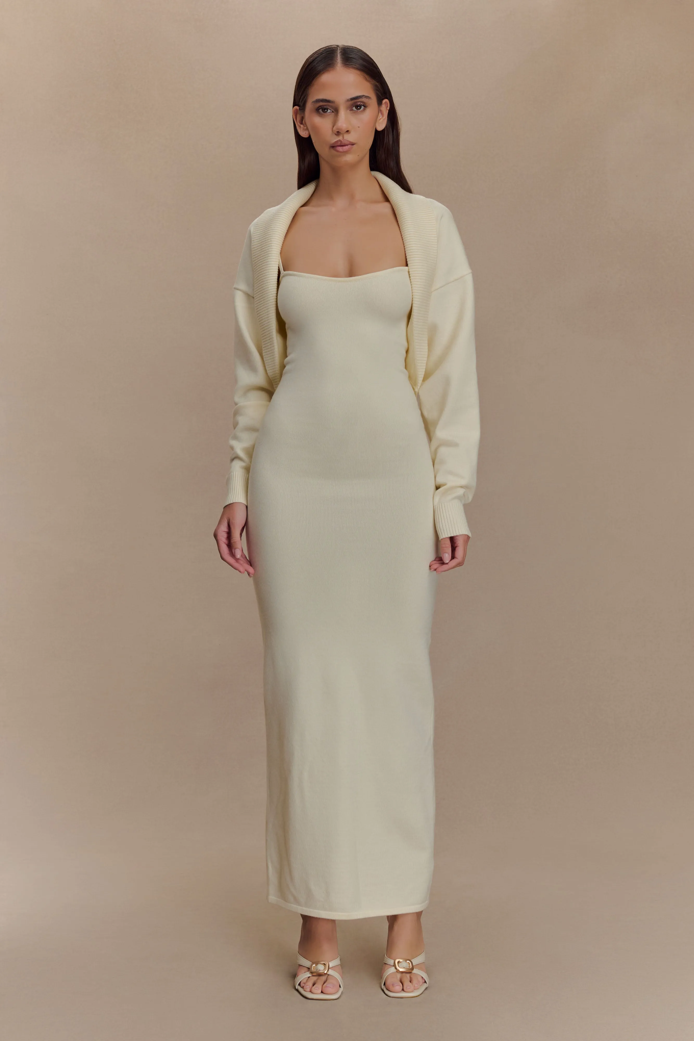 Kingston Knit Maxi Dress - Ivory sold by Meshki product image thumbnail 5