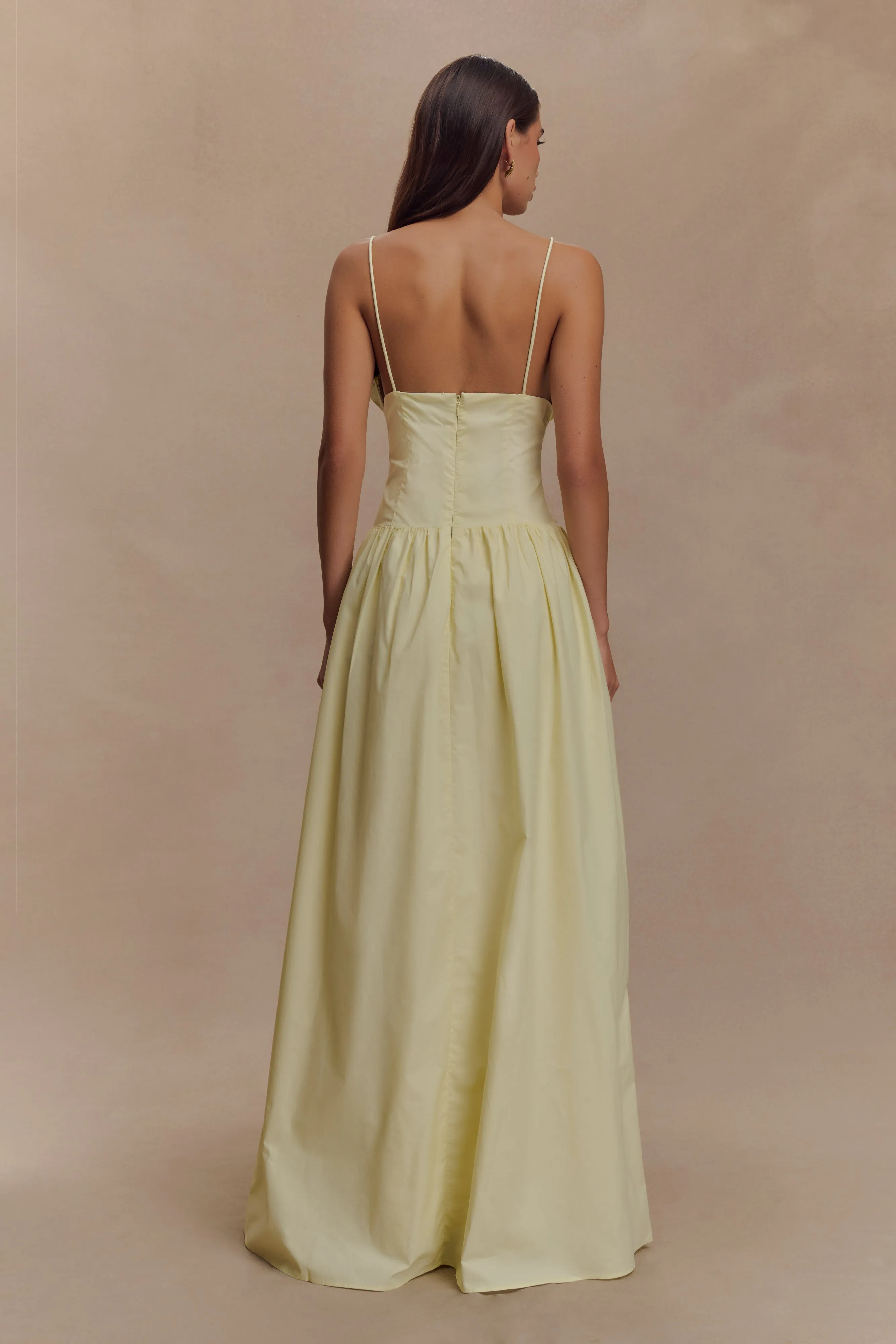 Janis Cotton Frill Maxi Dress - Lemon sold by Meshki product image thumbnail 2