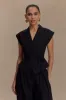 Andina Shortsleeve Linen Top - Black sold by Meshki