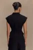 Andina Shortsleeve Linen Top - Black sold by Meshki