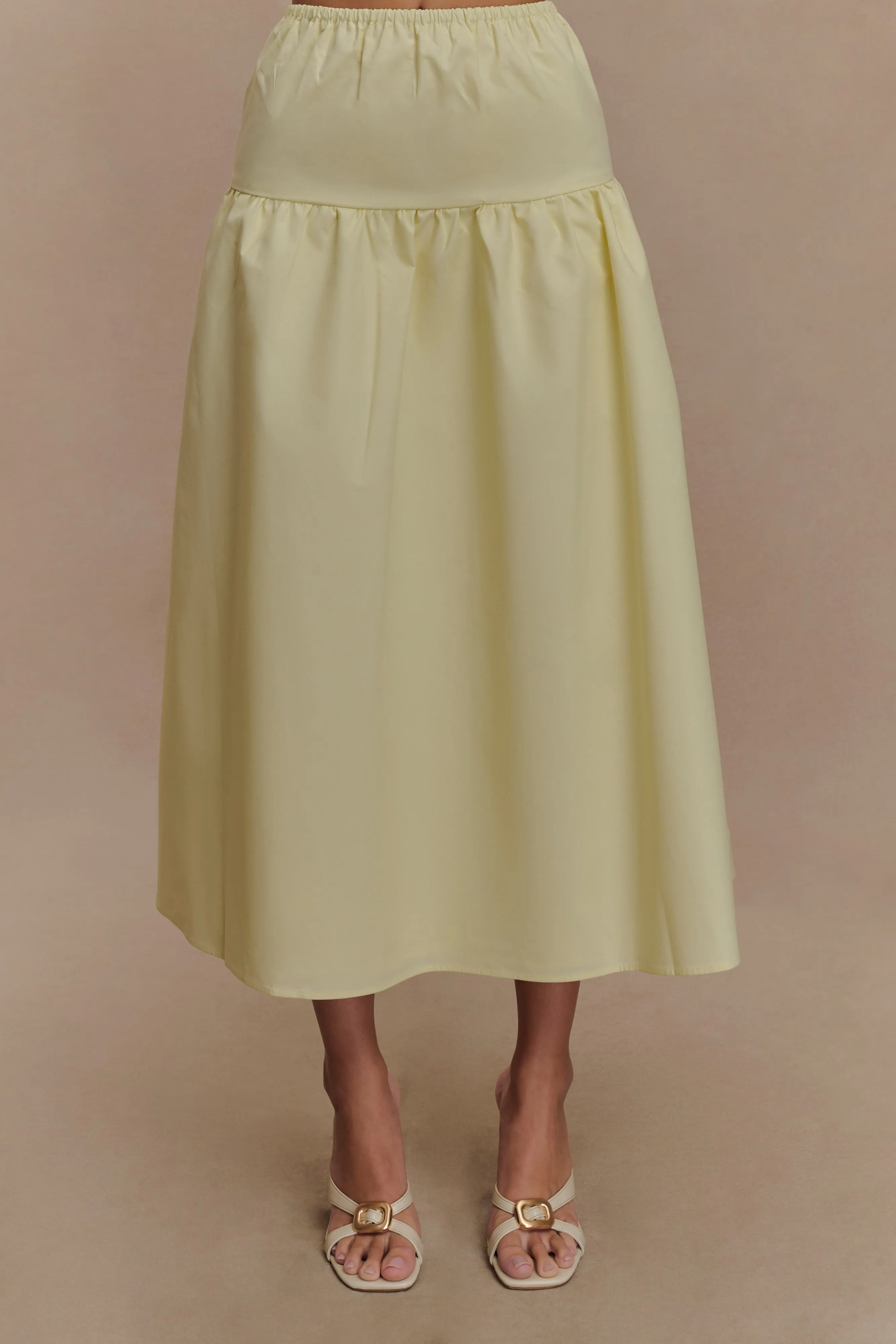 Amirah Midi Skirt - Lemon sold by Meshki