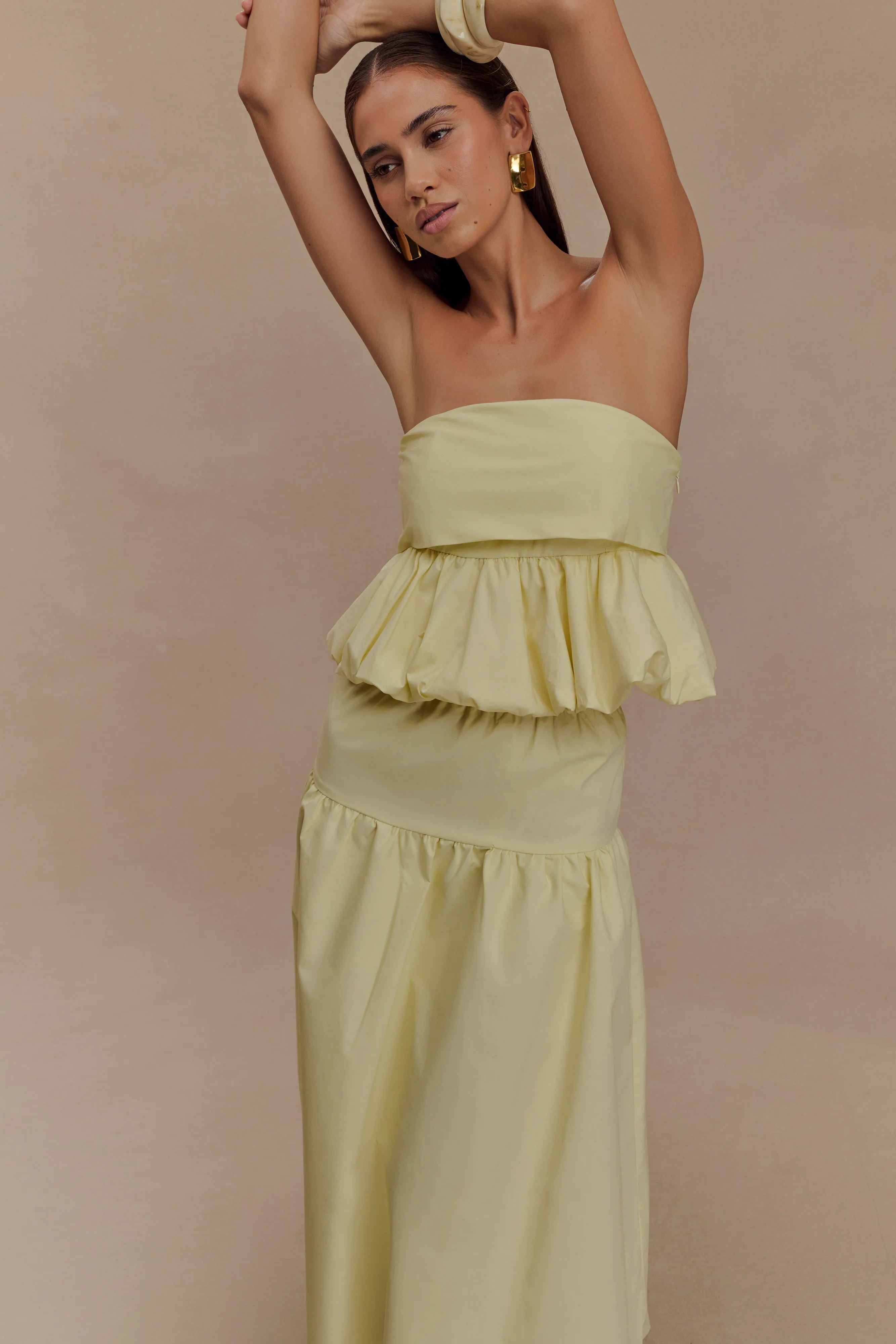 Amirah Midi Skirt - Lemon sold by Meshki product image thumbnail 3