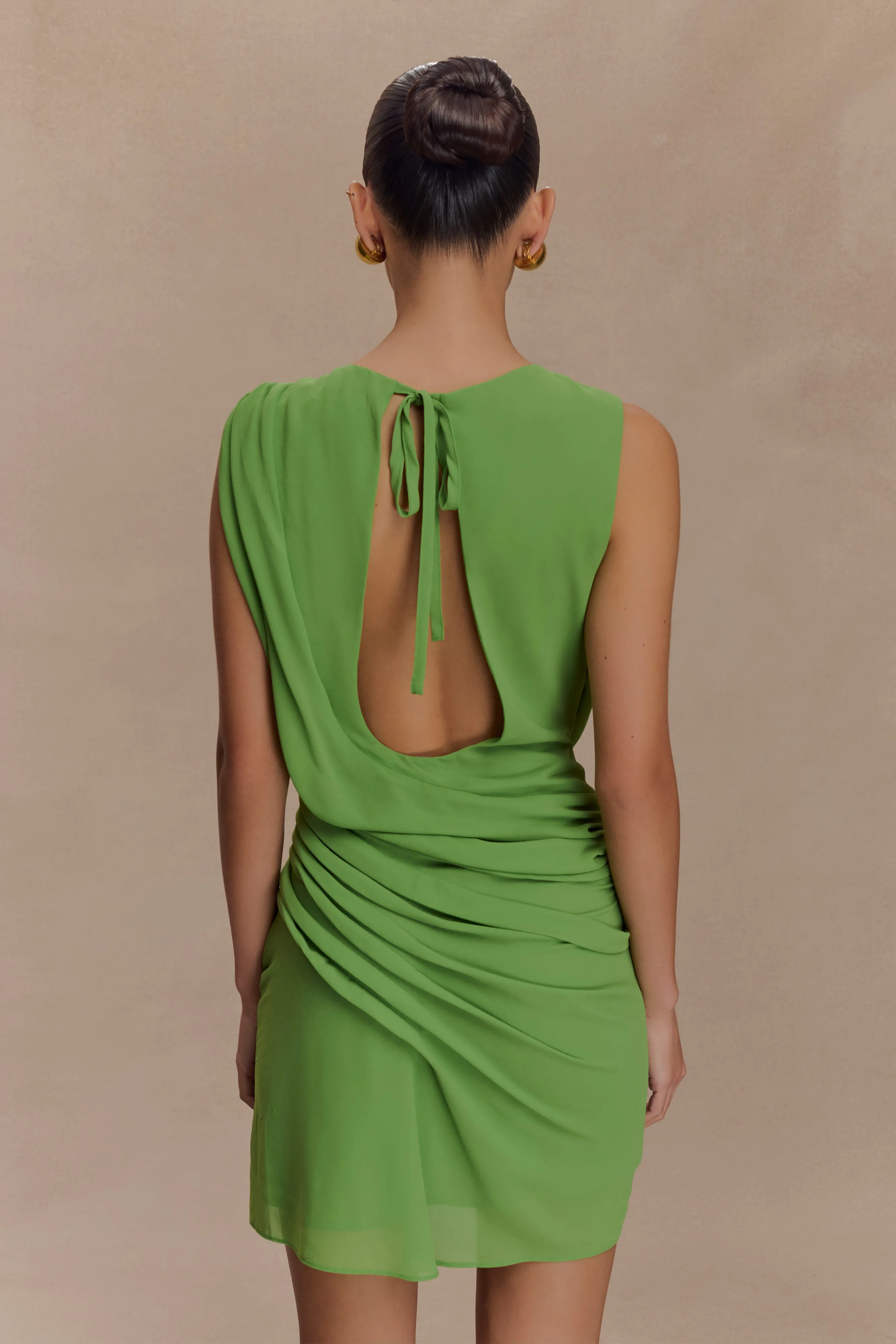 Oria Chiffon Mini Dress - Green sold by Meshki product image thumbnail 2