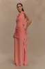 Daria Draped Chiffon Maxi Dress - Pastel Nectarine sold by Meshki