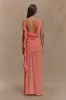 Daria Draped Chiffon Maxi Dress - Pastel Nectarine sold by Meshki
