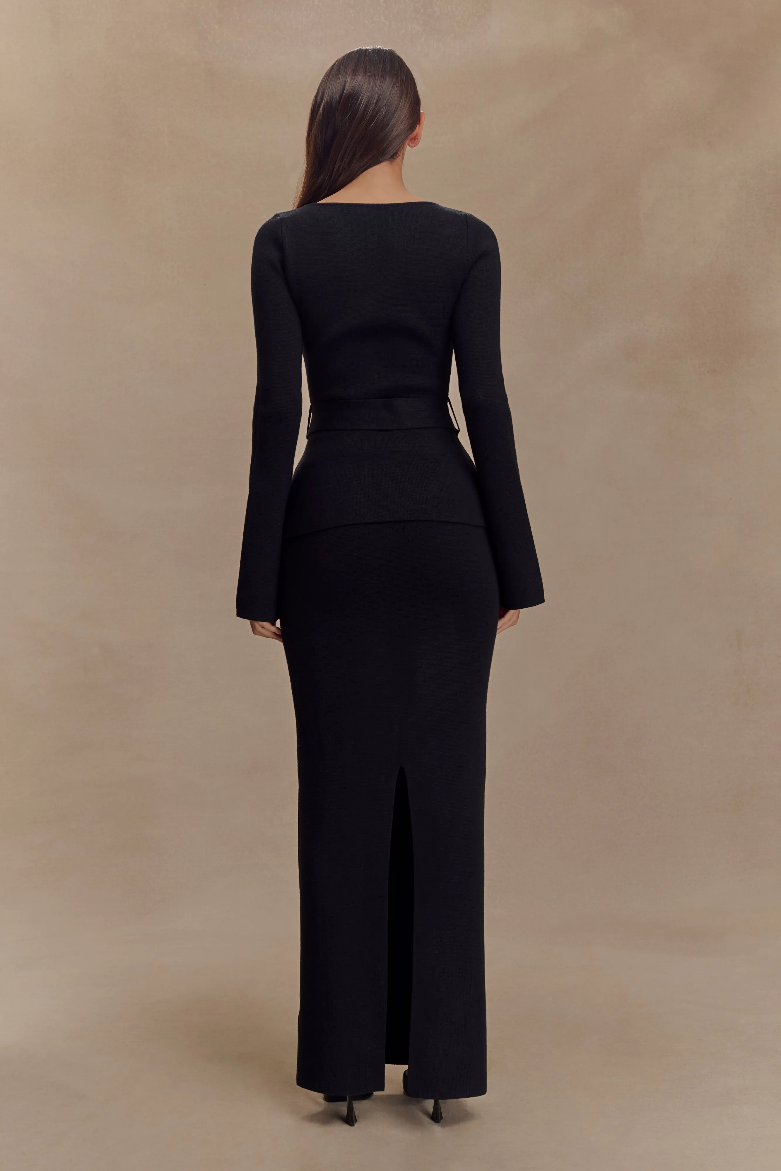 Justine Belted Knit Top - Black sold by Meshki product image thumbnail 2