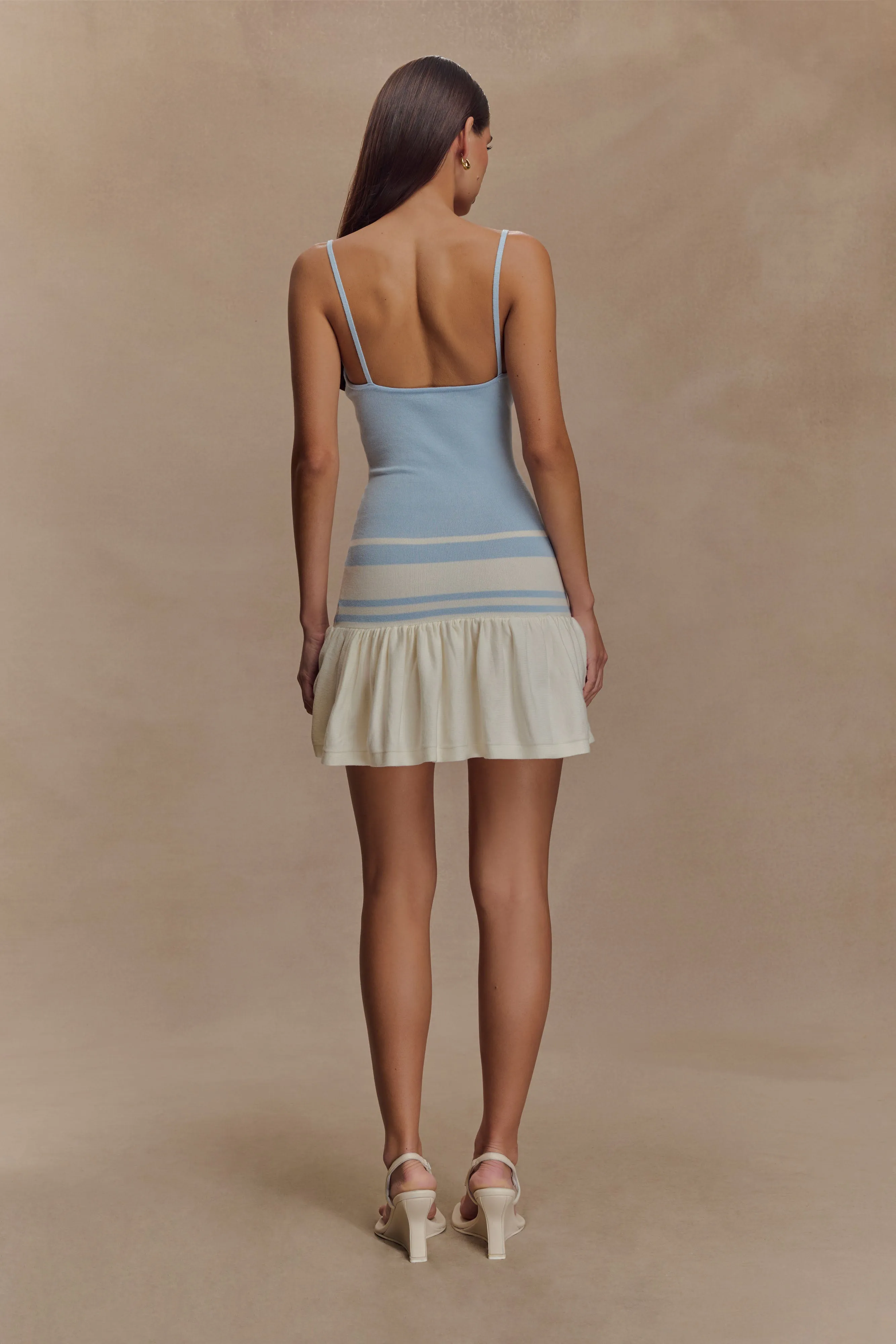 Ellison Contrast Knit Mini Dress - Blue/White sold by Meshki product image thumbnail 2